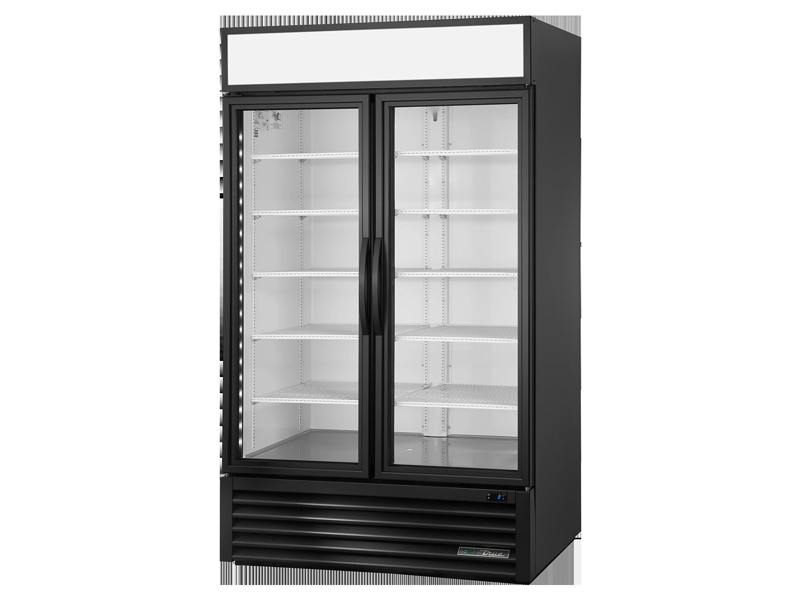 True GDM-43-HC~TSL01 Upright Retail Merchandiser Refrigerator, 2 Full Glass Swing Doors