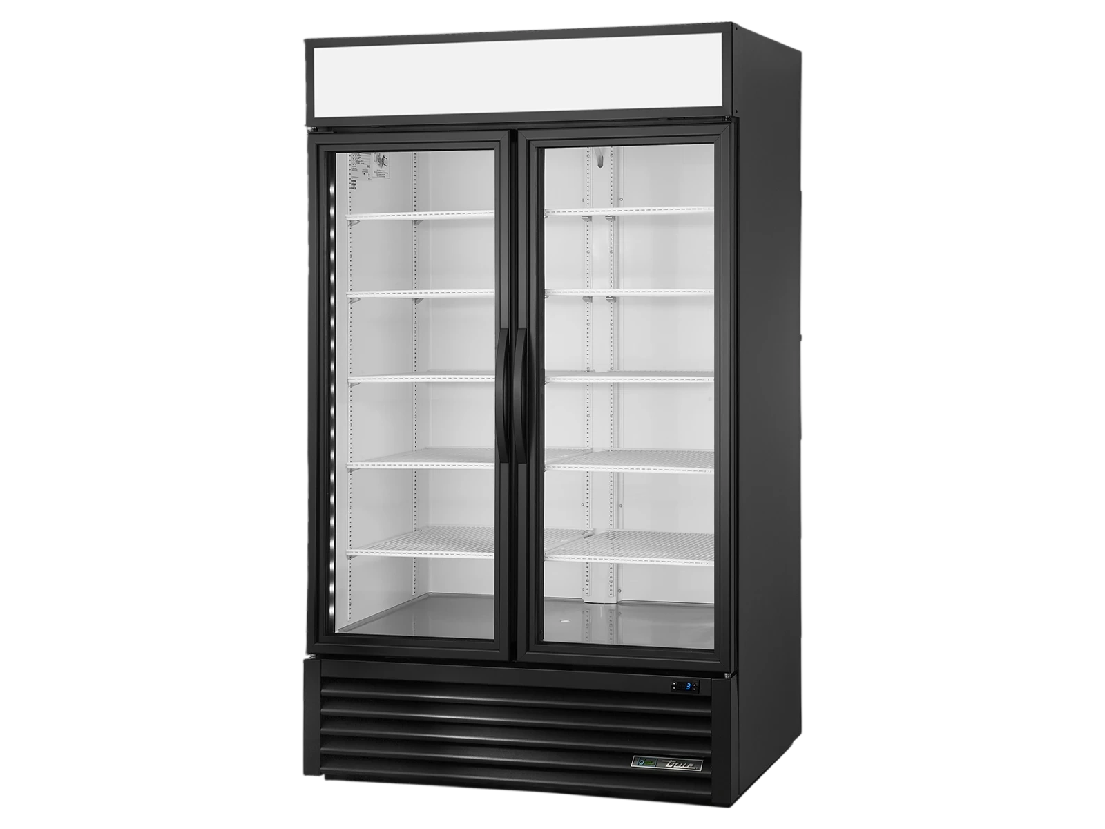 True GDM-43-HC~TSL01 Upright Retail Merchandiser Refrigerator, 2 Full Glass Swing Doors