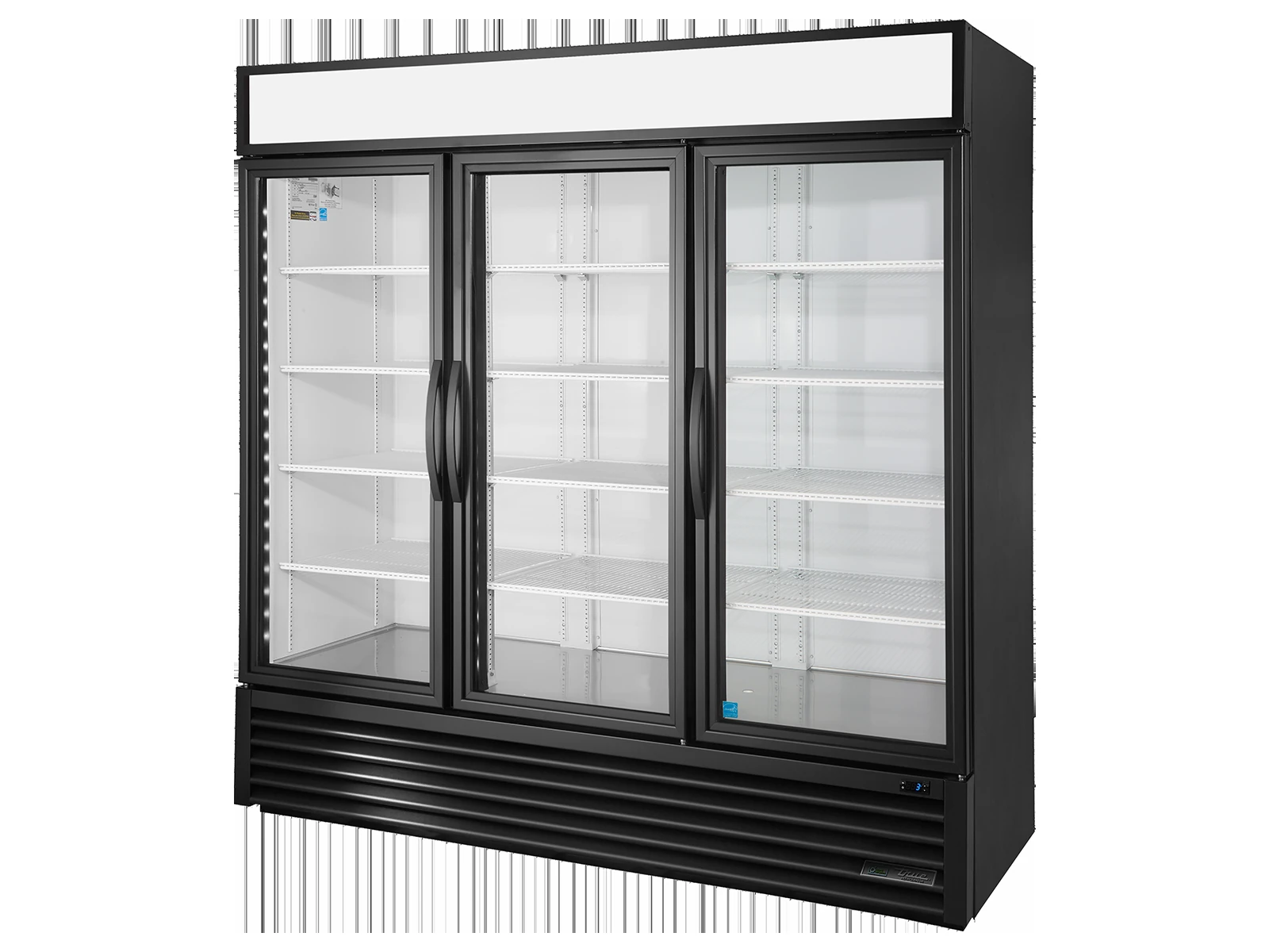 True GDM-72-HC~TSL01 Upright Retail Merchandiser Refrigerator, 3 Full Glass Swing Doors