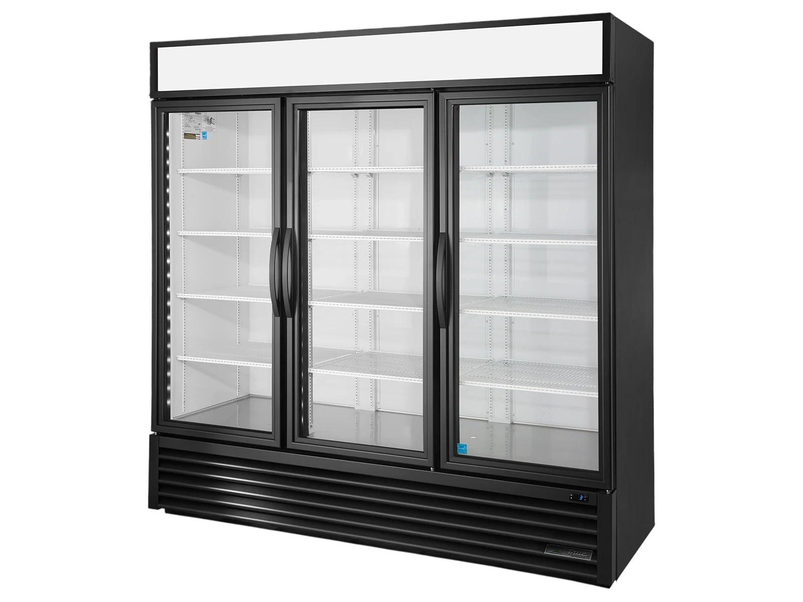 True GDM-72-HC~TSL01 Upright Retail Merchandiser Refrigerator, 3 Full Glass Swing Doors