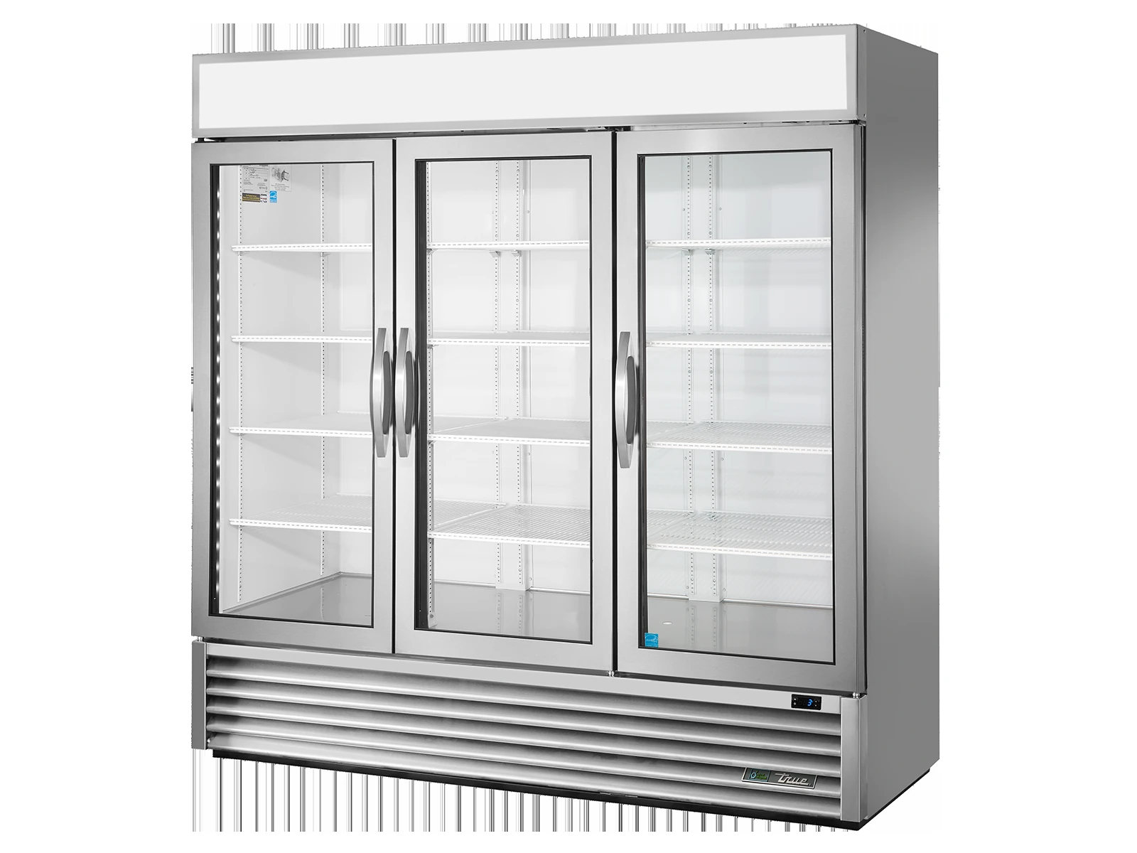 True GDM-72-HC~FGD01 Upright Retail Merchandiser Refrigerator, 3 Full Glass Swing Doors