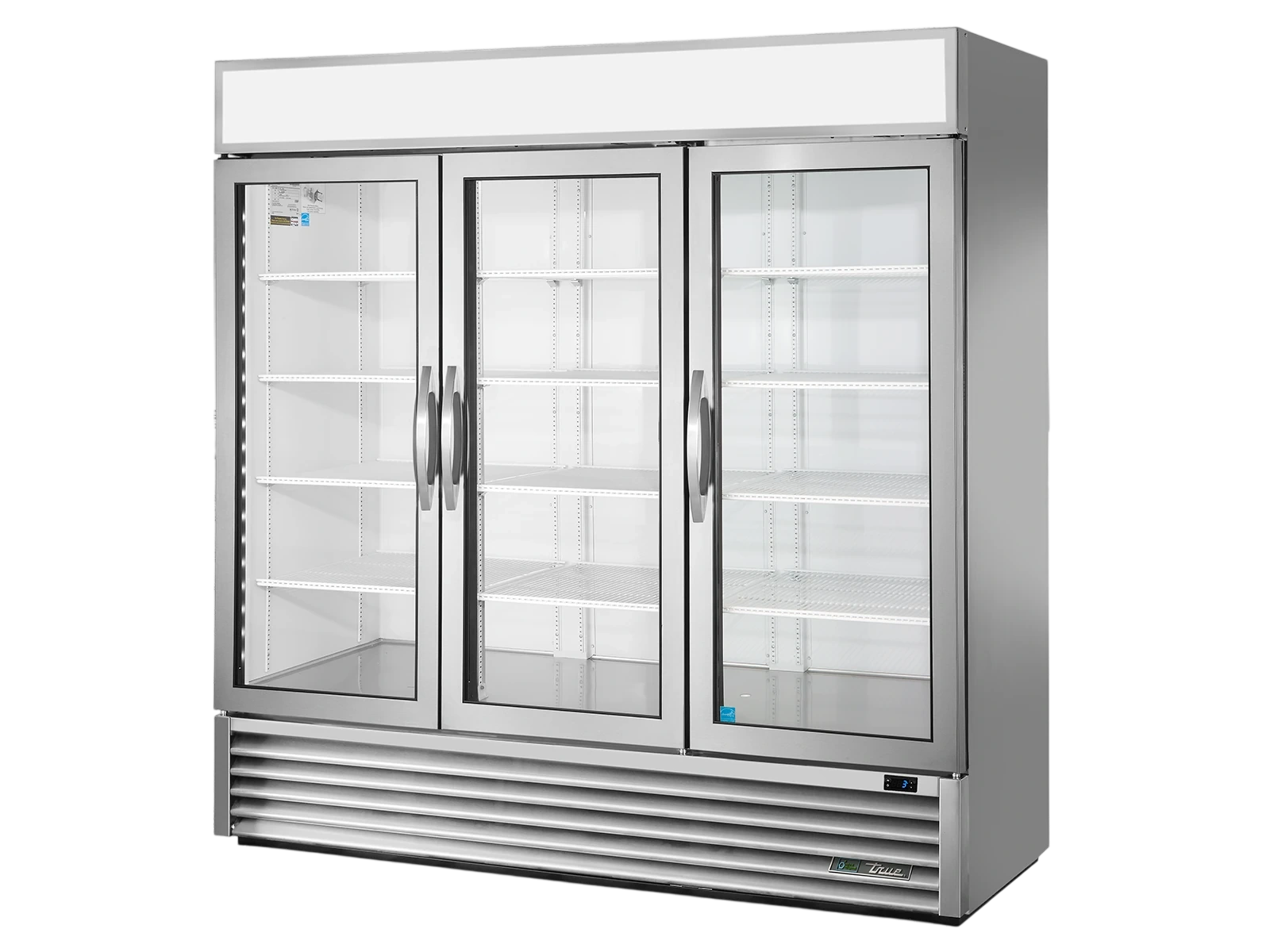True GDM-72-HC~FGD01 Upright Retail Merchandiser Refrigerator, 3 Full Glass Swing Doors