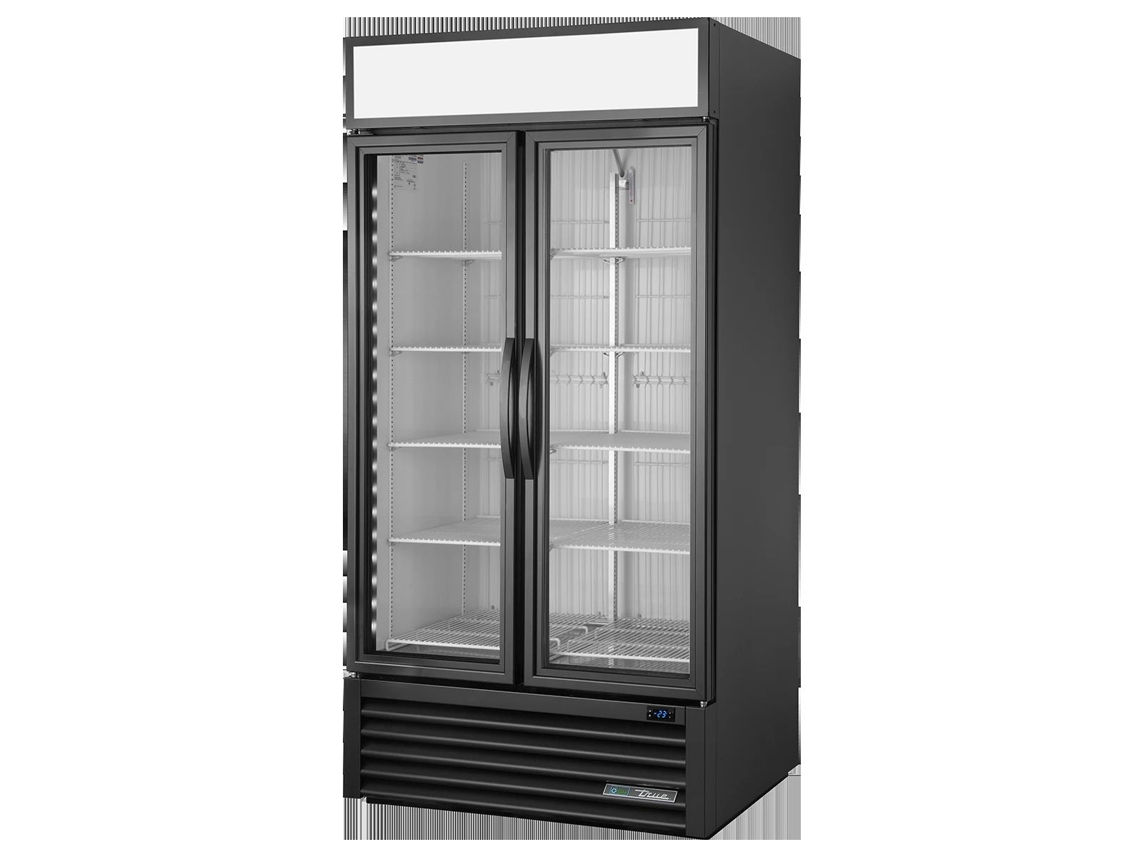 True GDM-35F-HC~TSL01 Upright Retail Merchandiser Freezer, 2 Full Glass Swing Doors