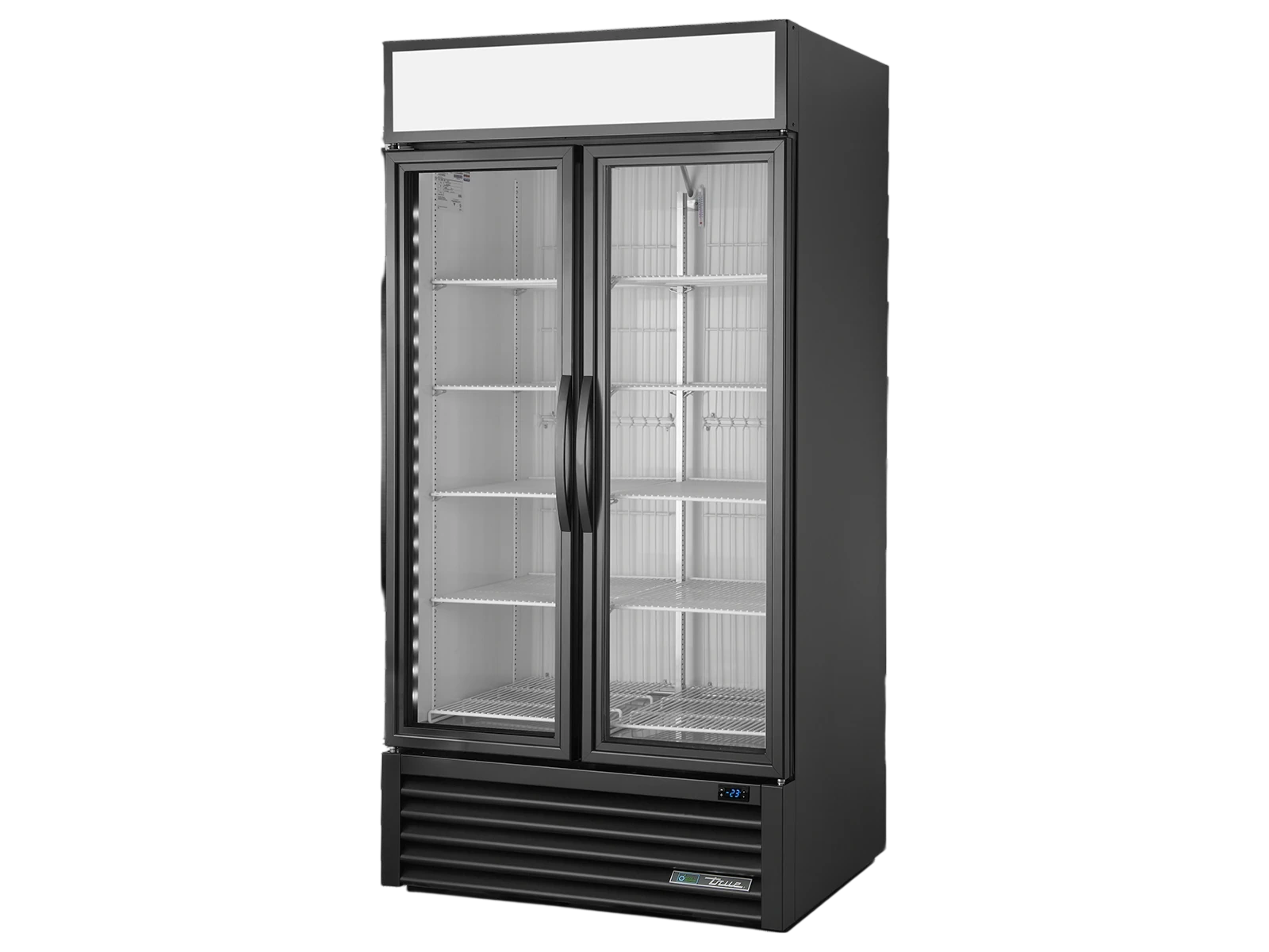 True GDM-35F-HC~TSL01 Upright Retail Merchandiser Freezer, 2 Full Glass Swing Doors