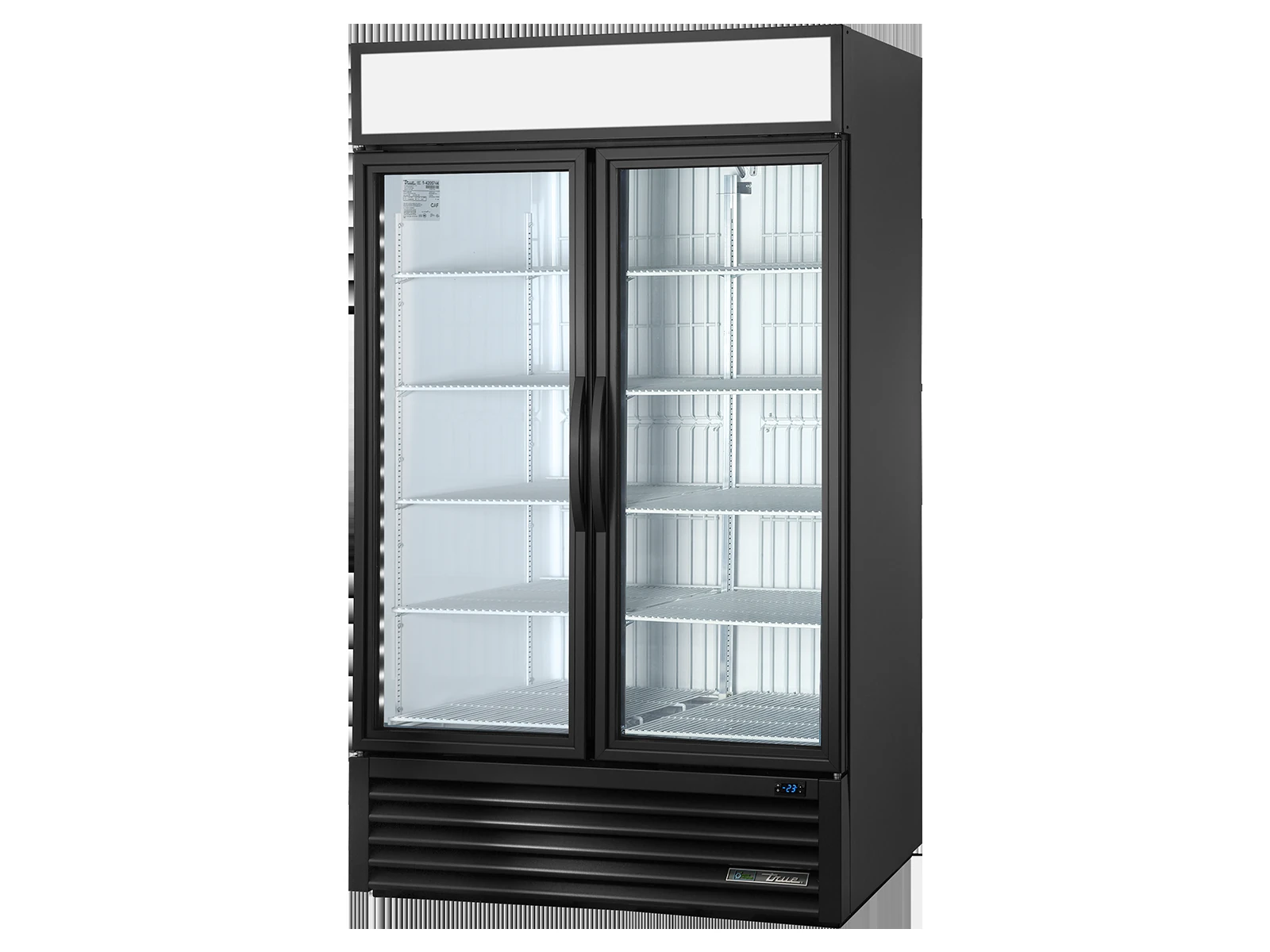 True GDM-43F-HC~TSL01 Upright Retail Merchandiser Freezer, 2 Full Glass Swing Doors
