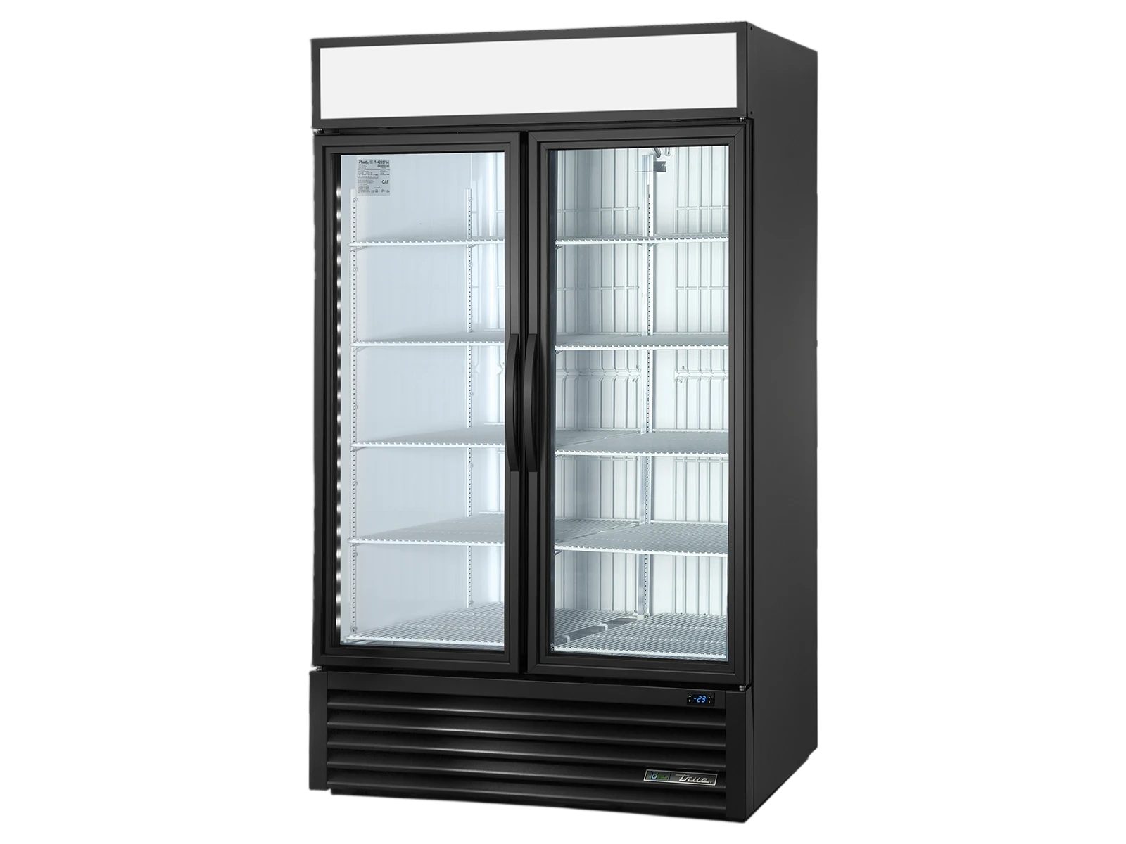 True GDM-43F-HC~TSL01 Upright Retail Merchandiser Freezer, 2 Full Glass Swing Doors