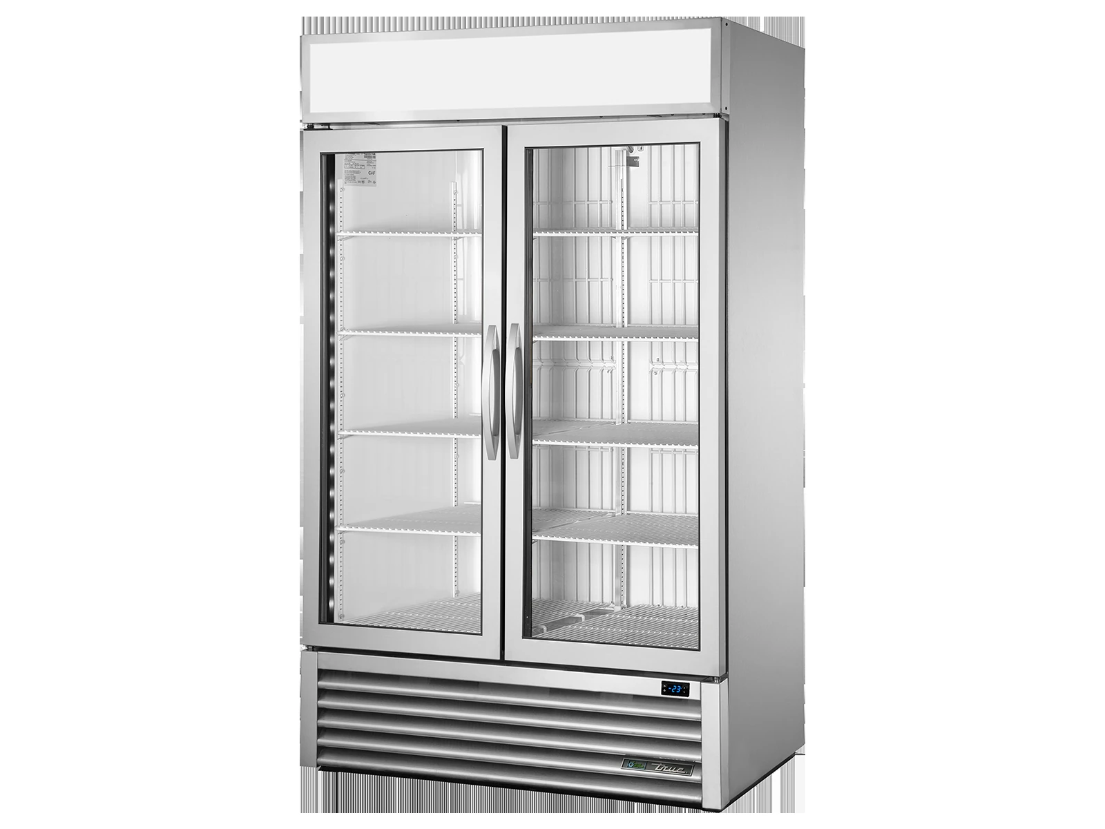 True GDM-43F-HC~FGD01 Upright Retail Merchandiser Freezer, 2 Full Glass Swing Doors