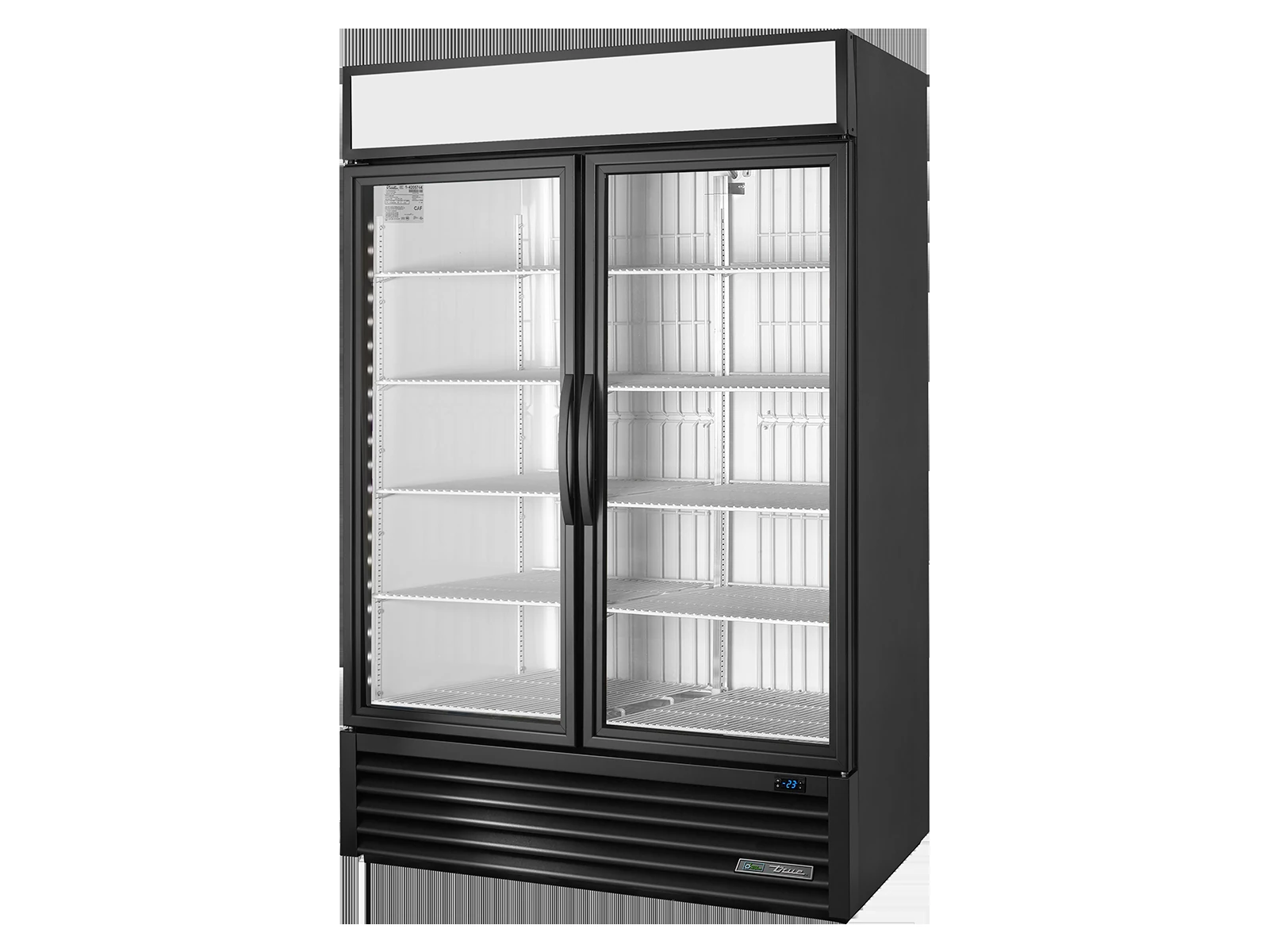 True GDM-49F-HC~TSL01 Upright Retail Merchandiser Freezer, 2 Full Glass Swing Doors