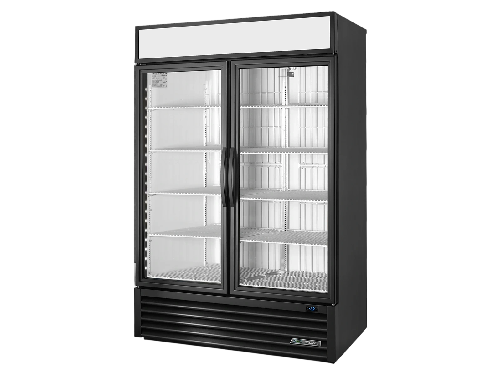 True GDM-49F-HC~TSL01 Upright Retail Merchandiser Freezer, 2 Full Glass Swing Doors