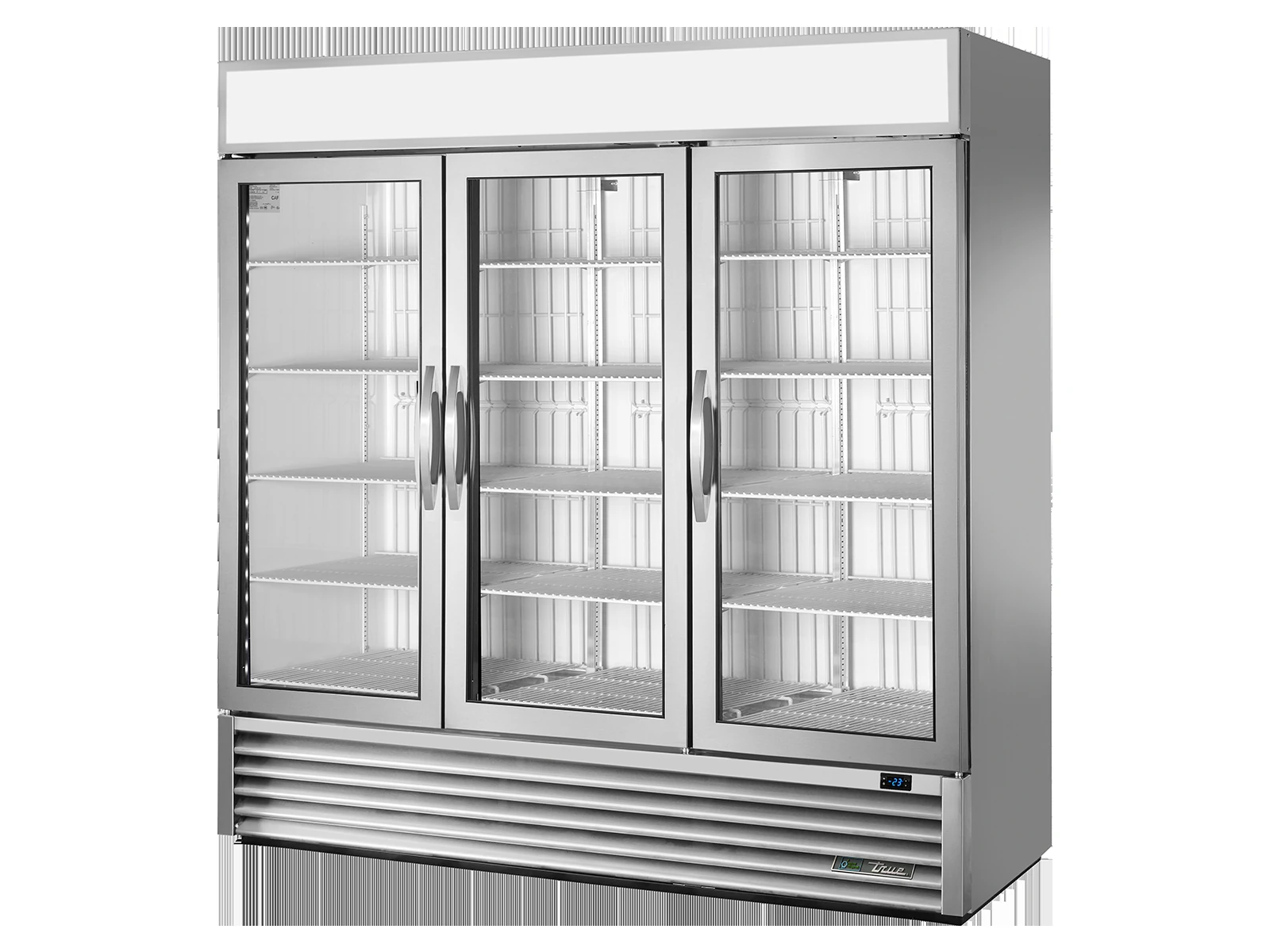 True GDM-72F-HC~FGD01 Upright Retail Merchandiser Freezer, 3 Full Glass Swing Doors