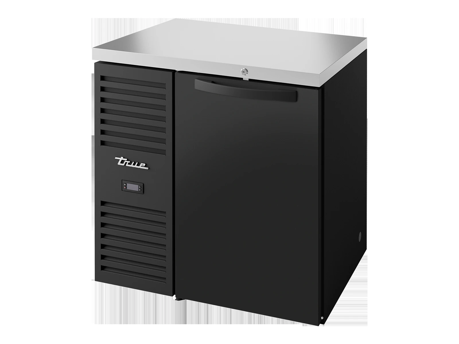 True TBR32-RISZ1-L-B-S-2 Bar Refrigerator, Black Ext, 1 Solid Swing Door