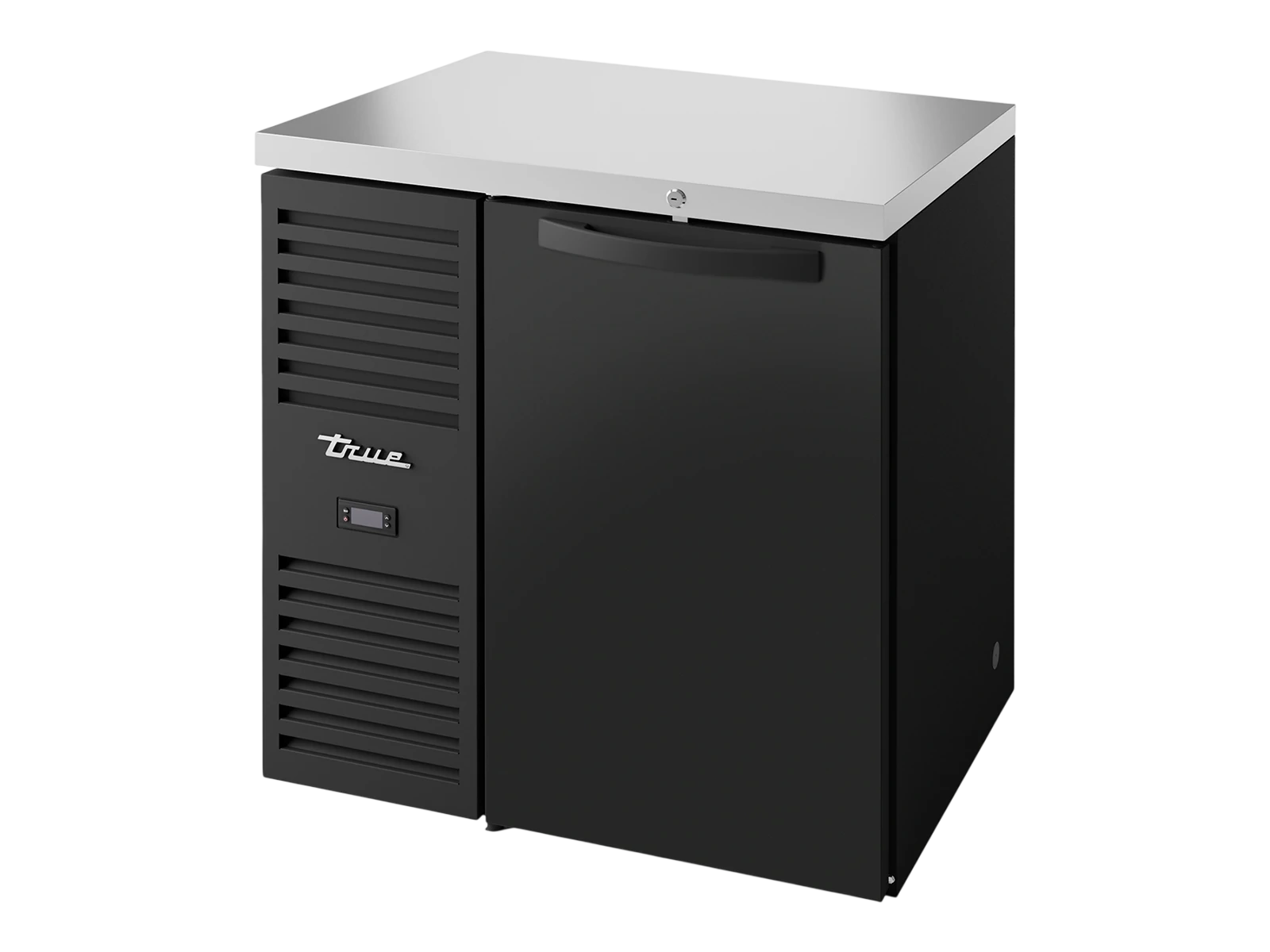 True TBR32-RISZ1-L-B-S-2 Bar Refrigerator, Black Ext, 1 Solid Swing Door