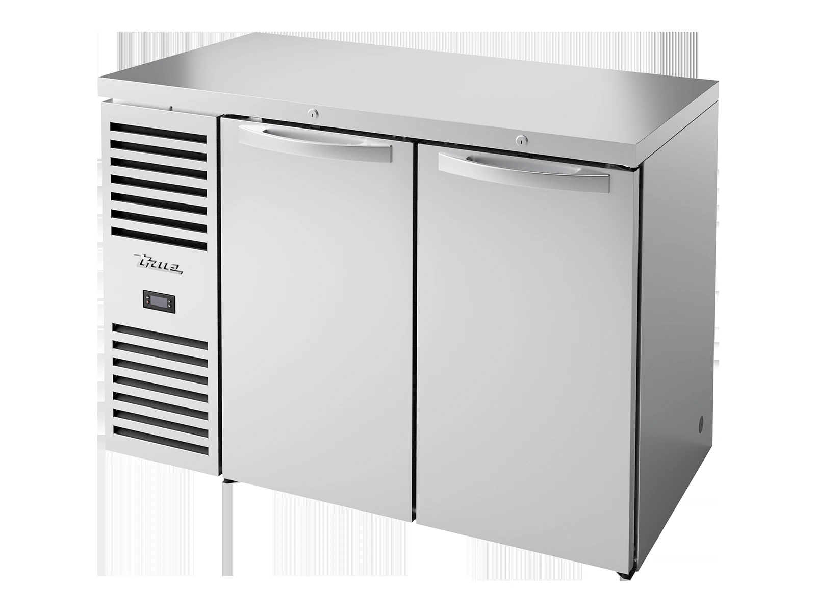 True TBR48-RISZ1-L-S-SS-2 Bar Refrigerator, Stainless Steel Ext, 2 Solid Swing Doors