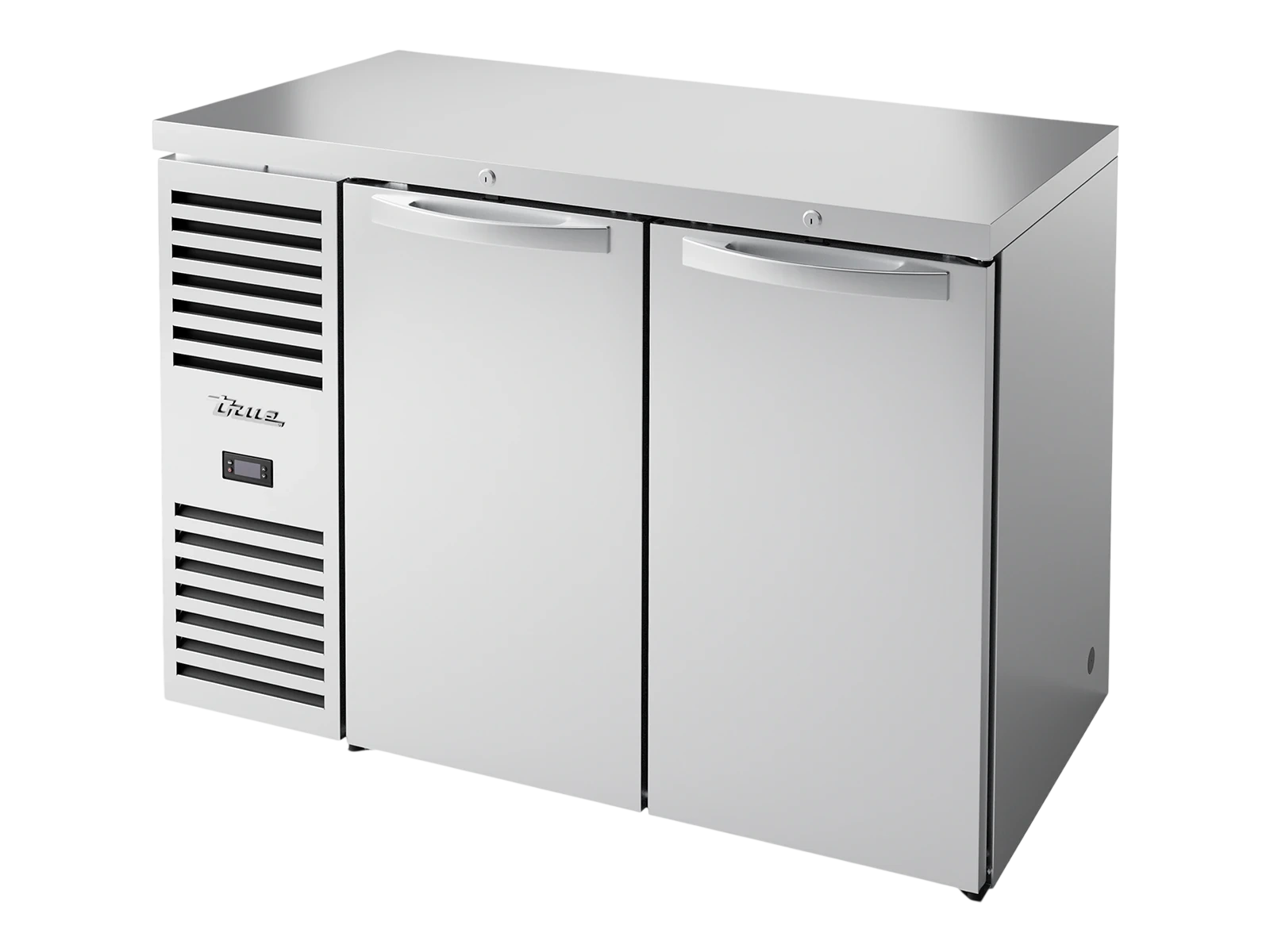 True TBR48-RISZ1-L-S-SS-2 Bar Refrigerator, Stainless Steel Ext, 2 Solid Swing Doors