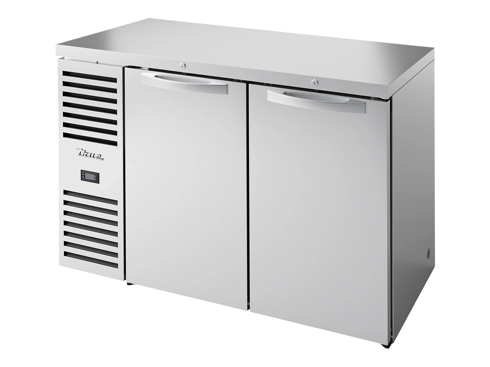 True TBR52-RISZ1-L-S-SS-2 Bar Refrigerator, Stainless Steel Ext, 2 Solid Swing Doors