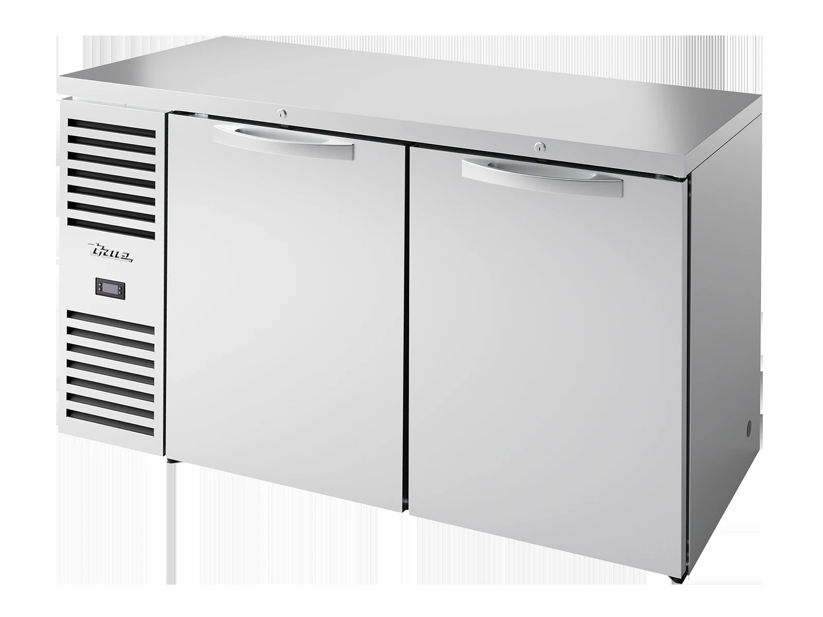 True TBR60-RISZ1-L-S-SS-2 Bar Refrigerator, Stainless Steel Ext, 2 Solid Swing Doors