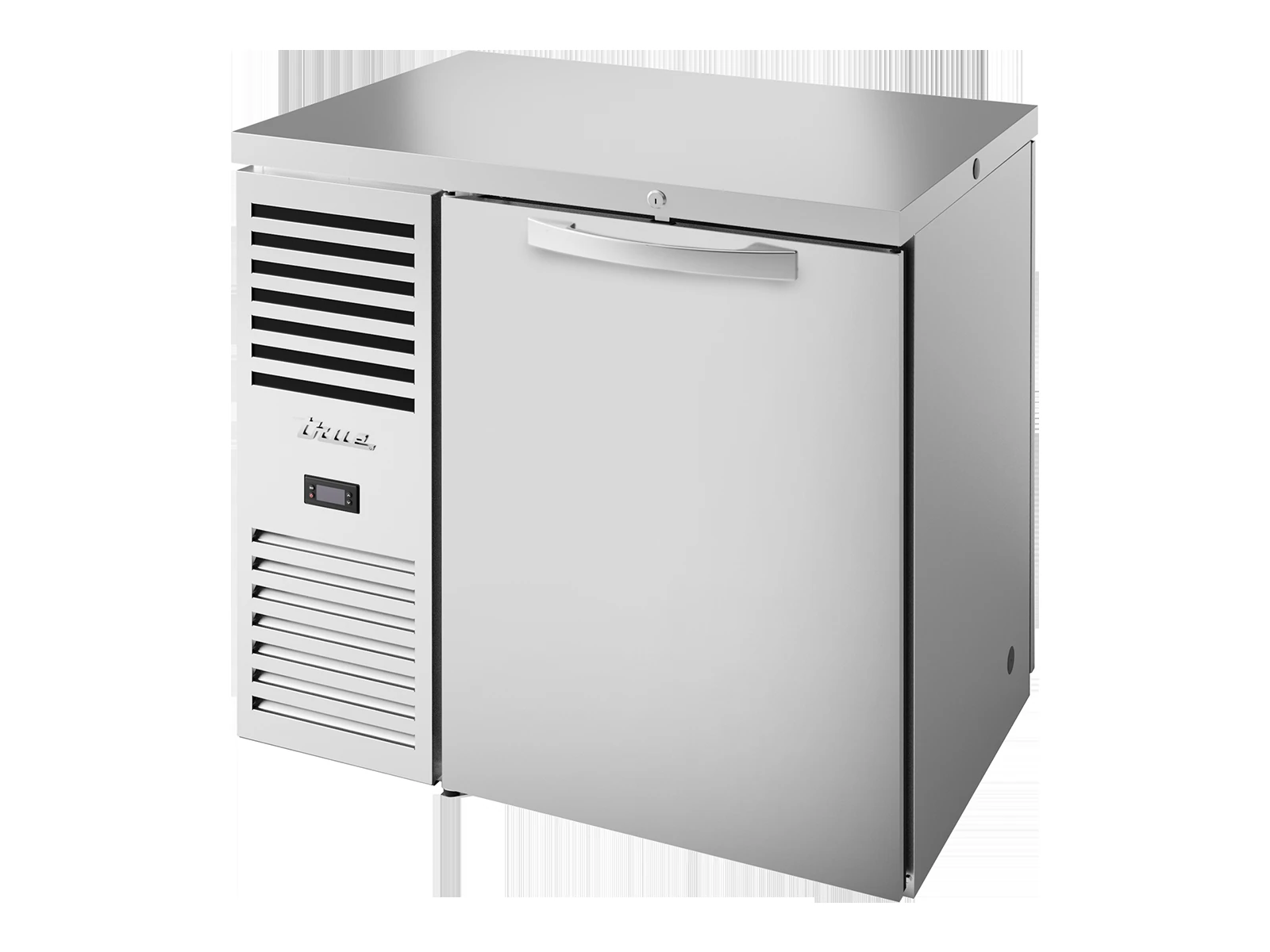 True TBR36-PTSZ1-L-S-S-S-2 "Pass-Thru" Bar Refrigerator, Stainless Steel Ext, 1 Solid Swing Door Front, 1 Solid Swing Door Rear