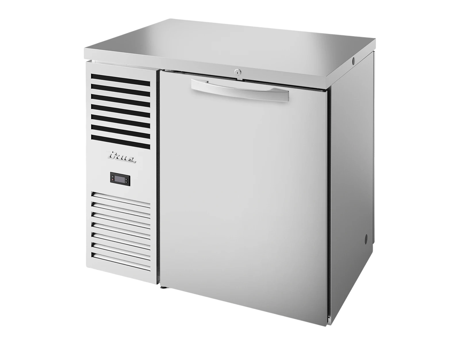 True TBR36-PTSZ1-L-S-S-S-2 "Pass-Thru" Bar Refrigerator, Stainless Steel Ext, 1 Solid Swing Door Front, 1 Solid Swing Door Rear