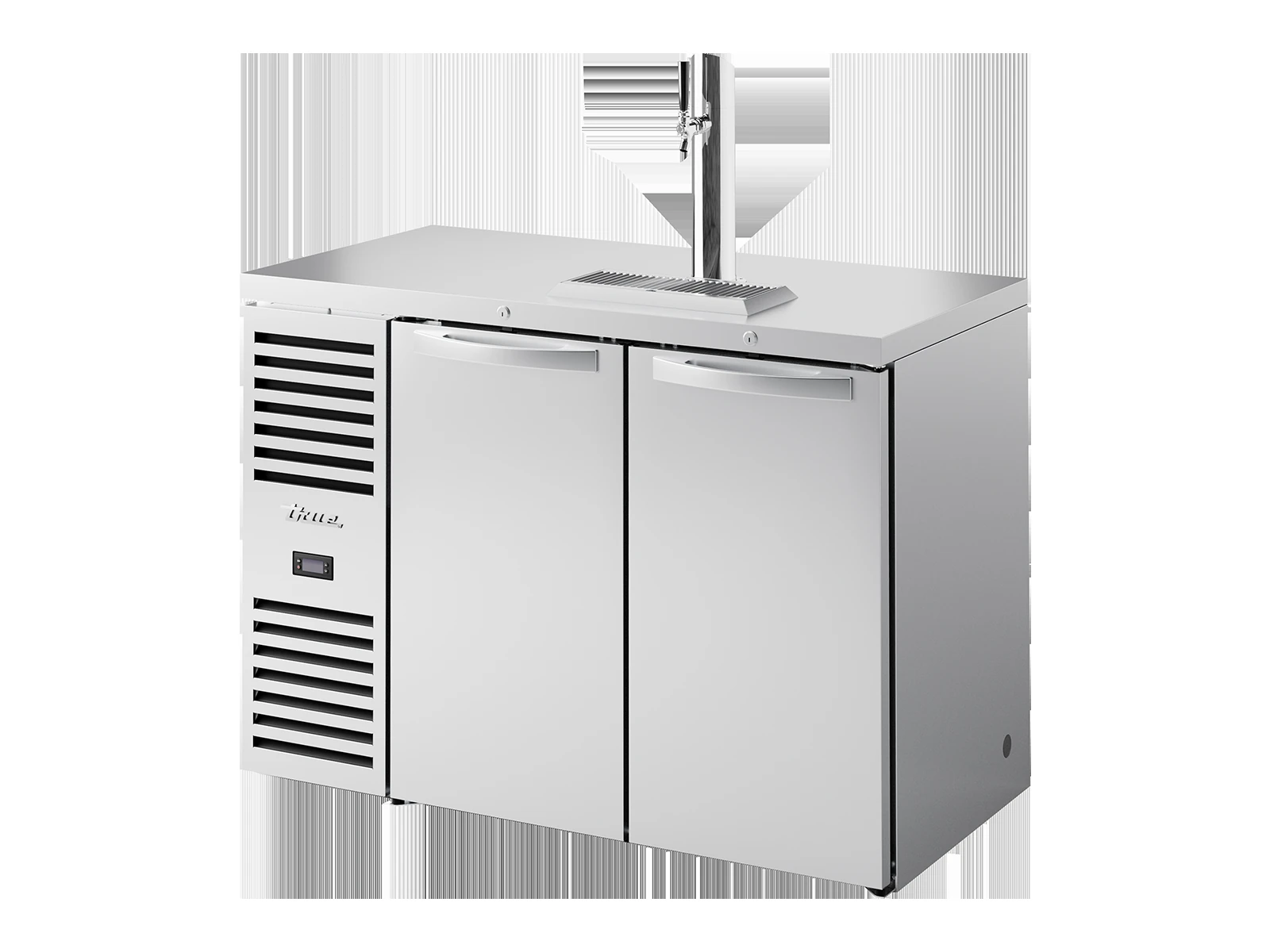 True TDR48-RISZ1-L-S-SS-2 Keg Chiller / Dispenser, Stainless Steel Ext, 2 Solid Swing Doors