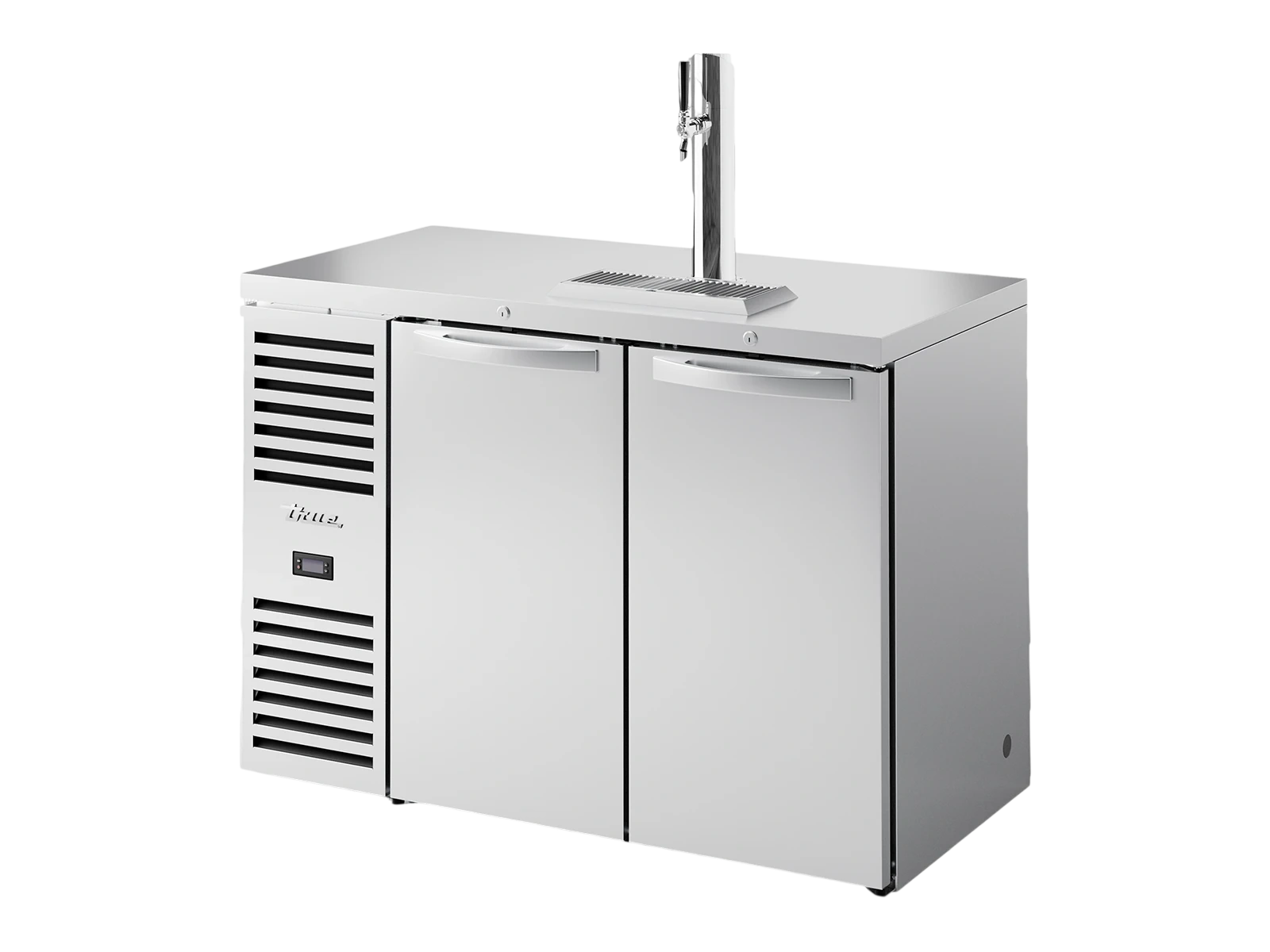 True TDR48-RISZ1-L-S-SS-2 Keg Chiller / Dispenser, Stainless Steel Ext, 2 Solid Swing Doors