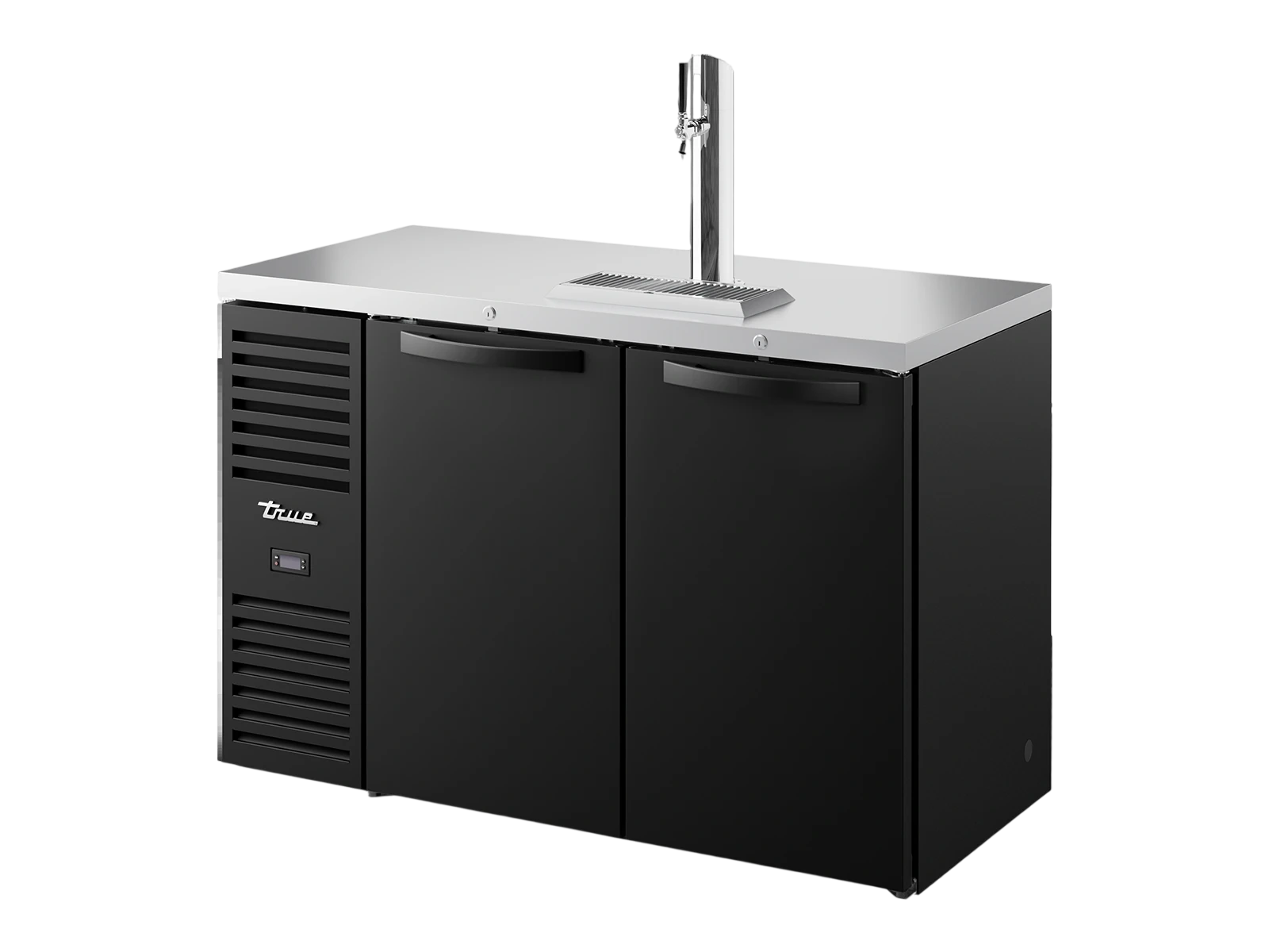 True TDR52-RISZ1-L-B-SS-2 Keg Chiller / Dispenser, Black Ext, 2 Solid Swing Doors