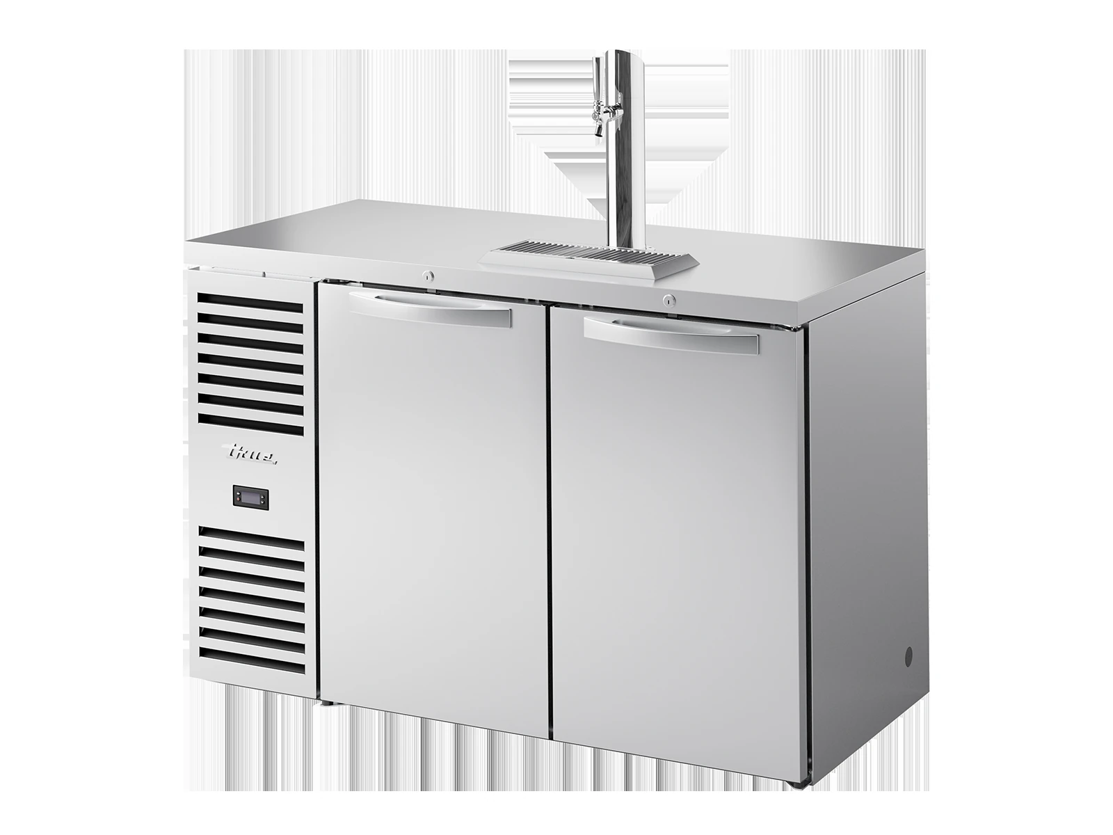 True TDR52-RISZ1-L-S-SS-2 Keg Chiller / Dispenser, Stainless Steel Ext, 2 Solid Swing Doors