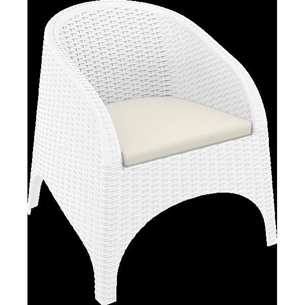 Siesta Aruba Arm Chair - White with Beige Cushion