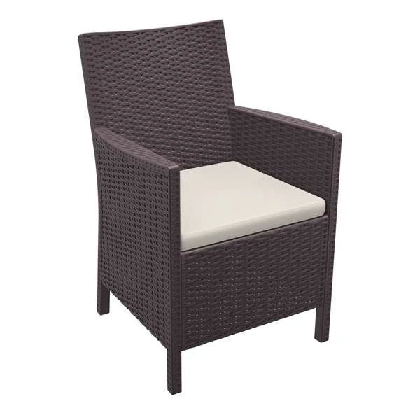 Siesta California Arm Chair - Chocolate with Beige Cushion