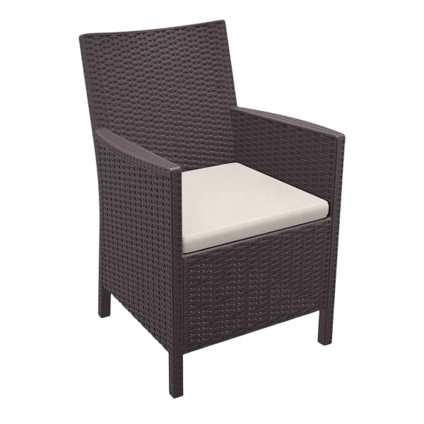 Siesta California Arm Chair - Chocolate with Beige Cushion