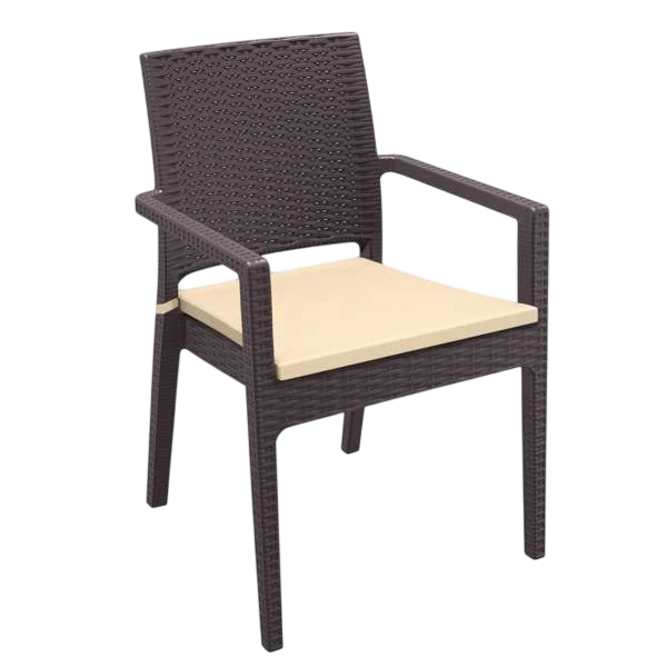Siesta Ibiza Arm Chair - Chocolate with Beige Cushion