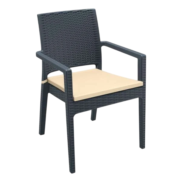 Siesta Ibiza Arm Chair - Anthracite with Beige Cushion