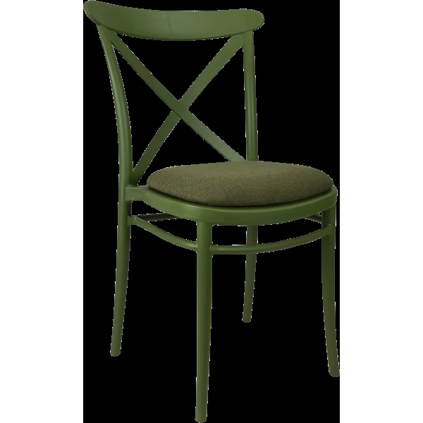 Siesta Cross Chair - Olive Green with Olive Green Fabric Cushion