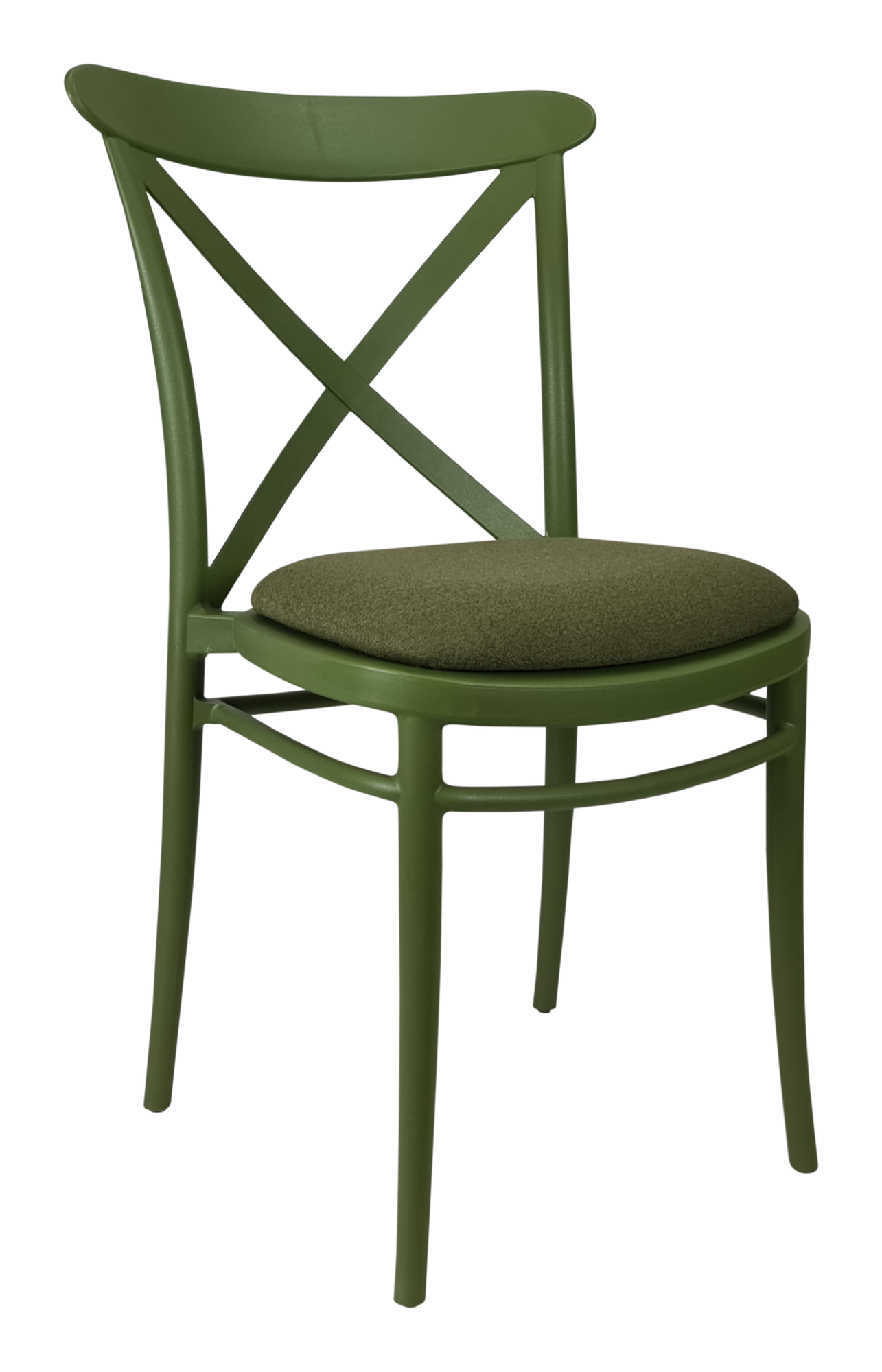 Siesta Cross Chair - Olive Green with Olive Green Fabric Cushion