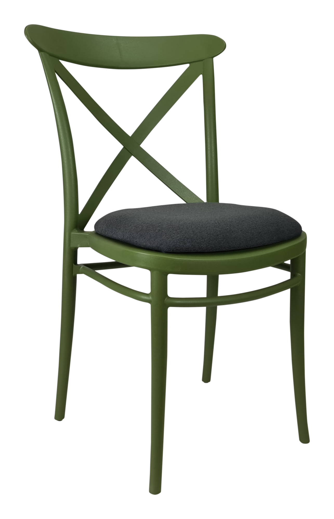Siesta Cross Chair - Olive Green with Anthracite Fabric Cushion