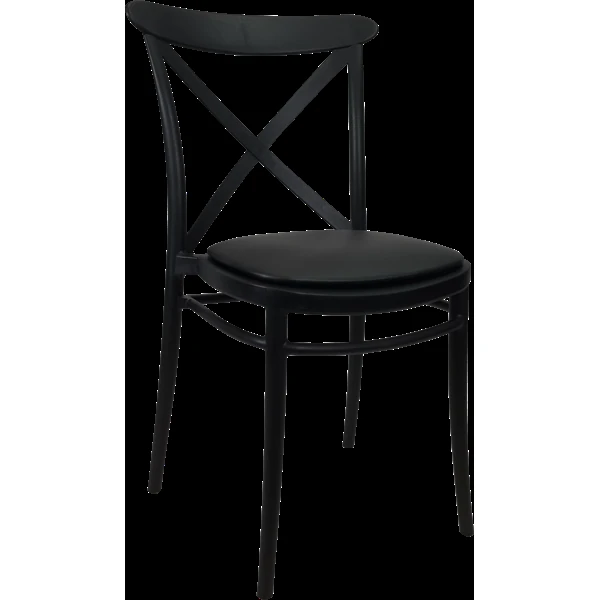 Siesta Cross Chair - Black with Black Vinyl Cushion