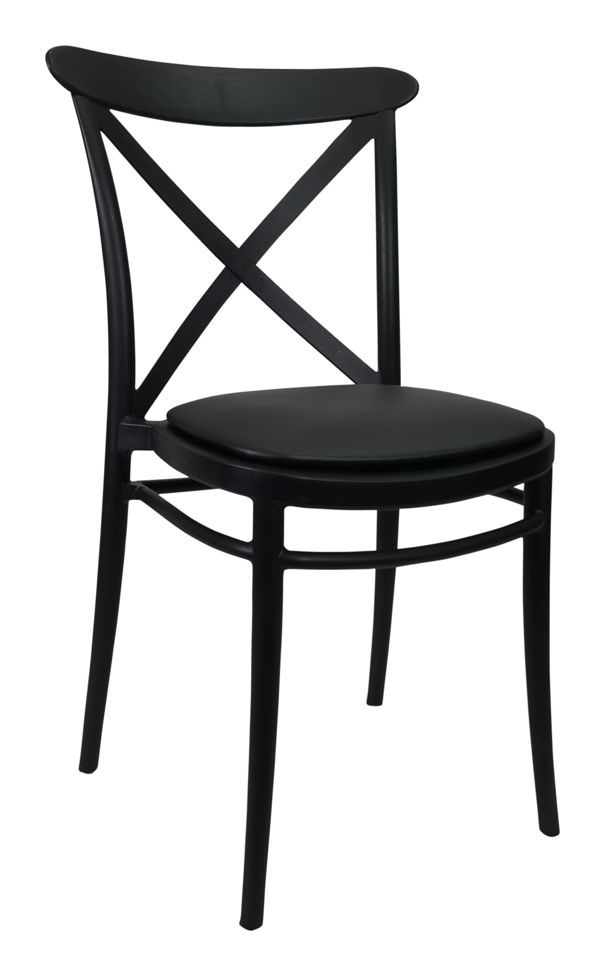 Siesta Cross Chair - Black with Black Vinyl Cushion