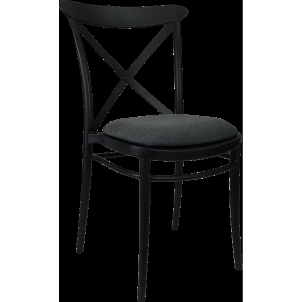 Siesta Cross Chair - Black with Anthracite Fabric Cushion