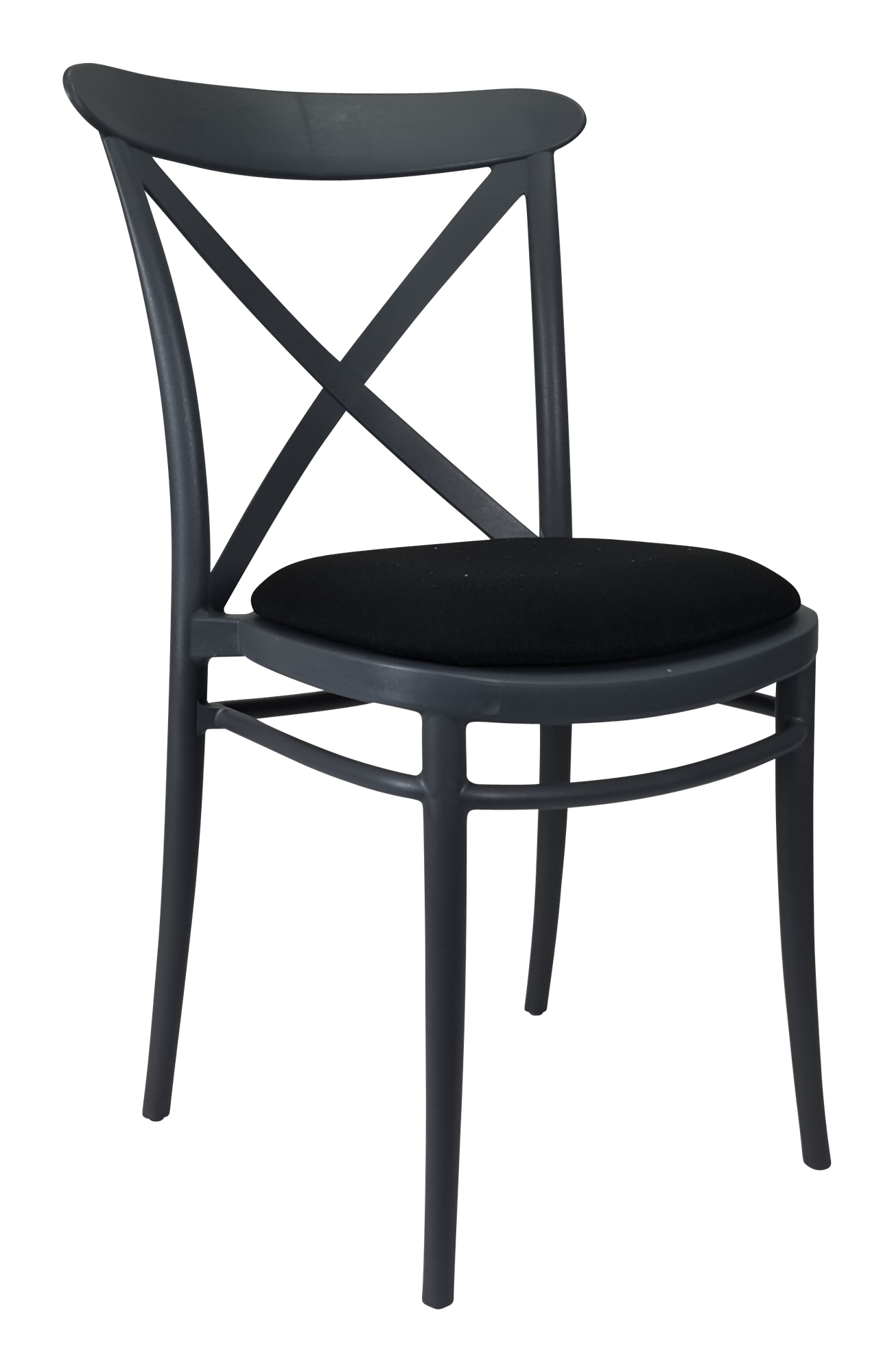 Siesta Cross Chair - Anthracite with Black Vinyl Cushion