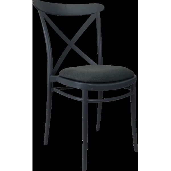 Siesta Cross Chair - Anthracite with Anthracite Fabric Cushion