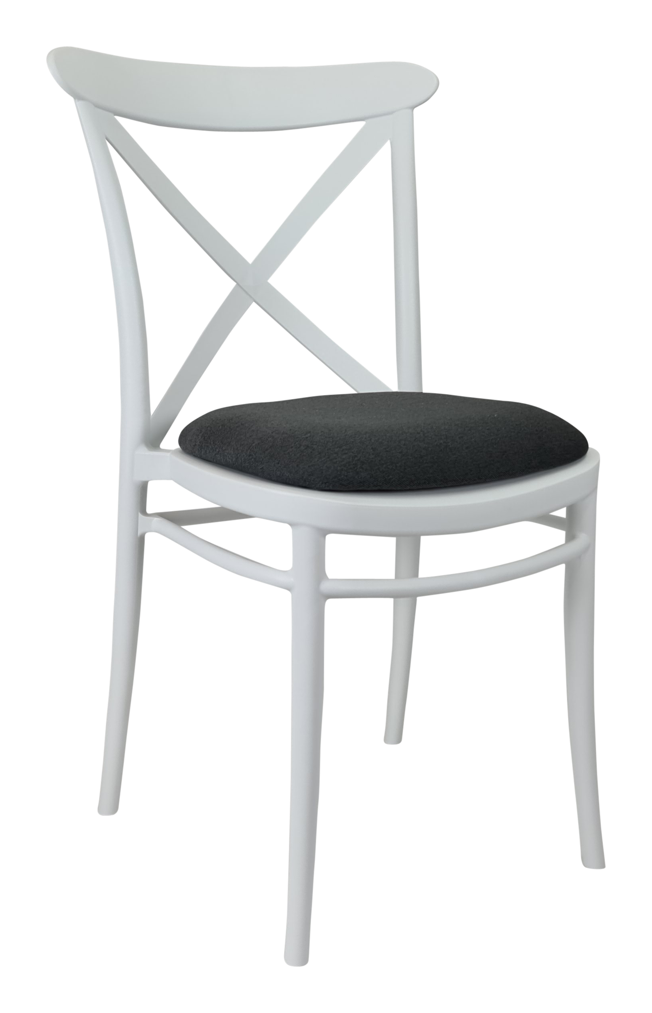 Siesta Cross Chair - White with Anthracite Fabric Cushion