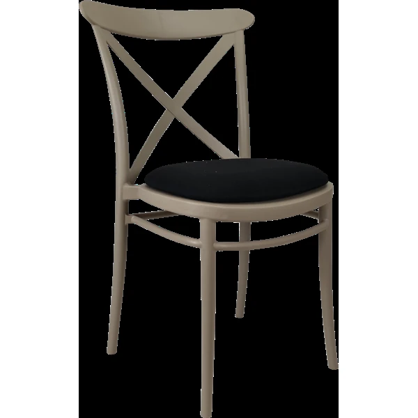 Siesta Cross Chair - Taupe with Anthracite Fabric Cushion