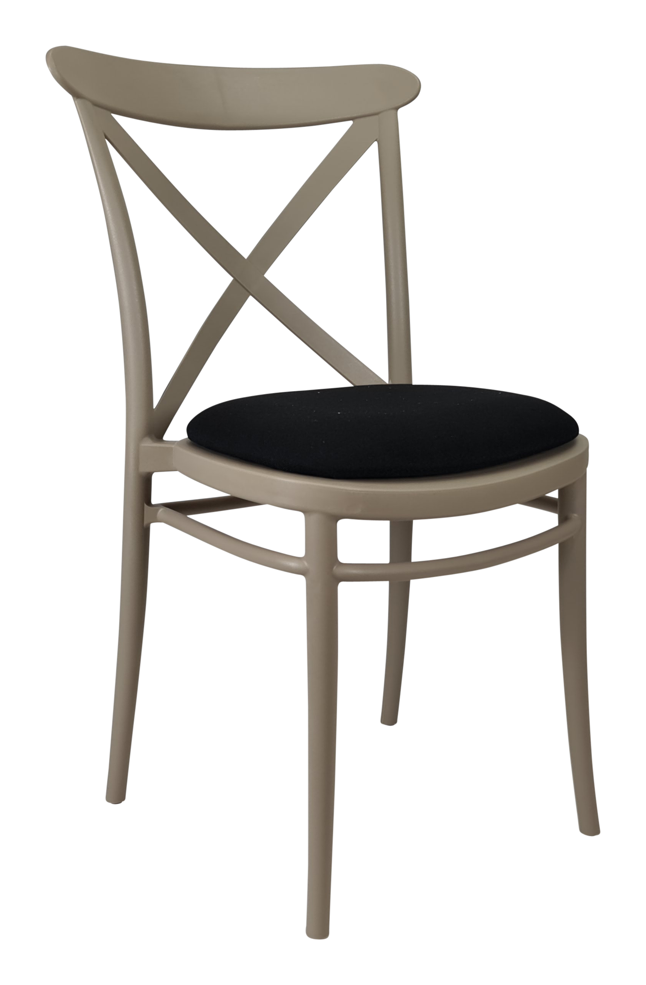 Siesta Cross Chair - Taupe with Anthracite Fabric Cushion