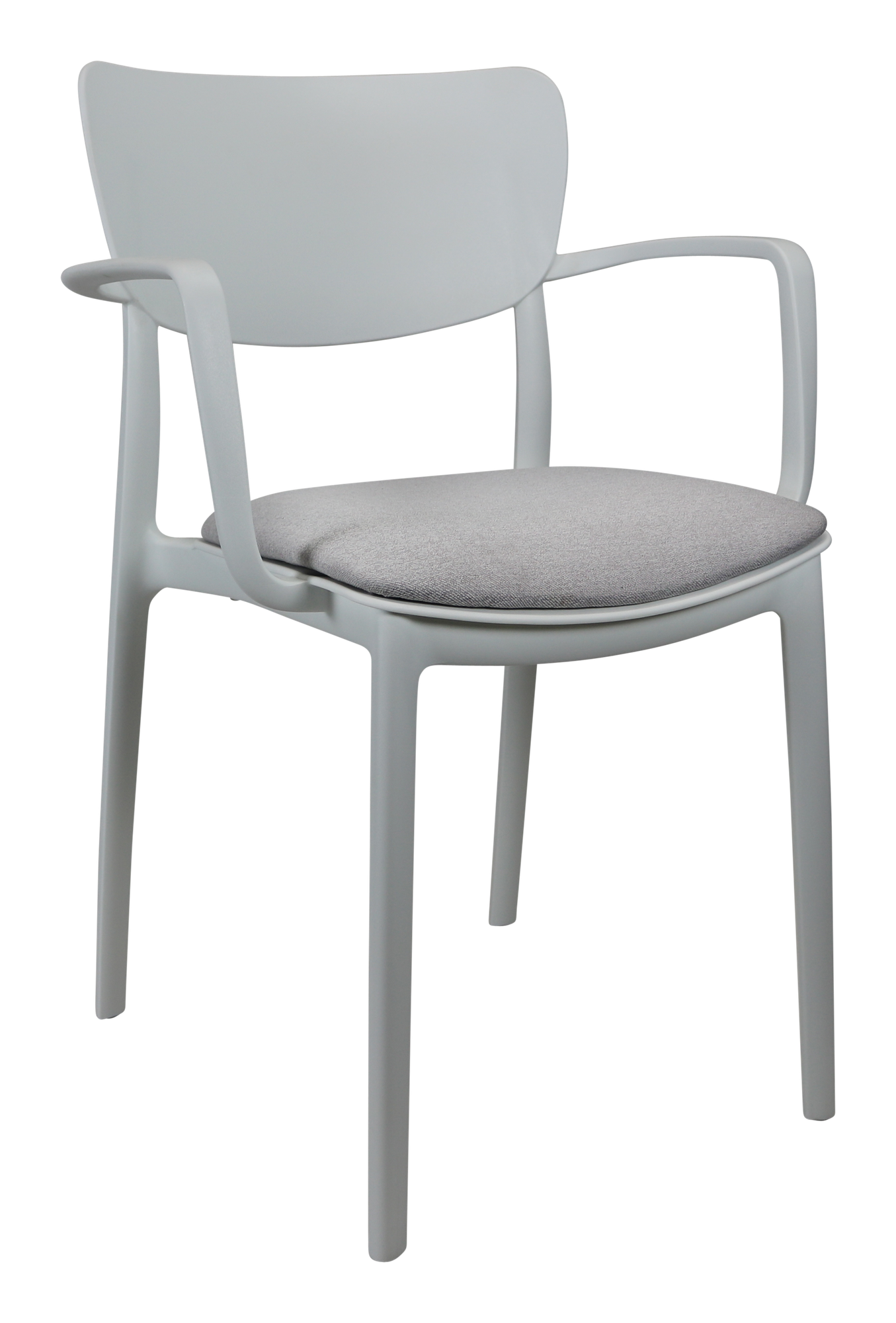 Siesta Lisa Arm Chair - White with Light Grey Fabric Cushion