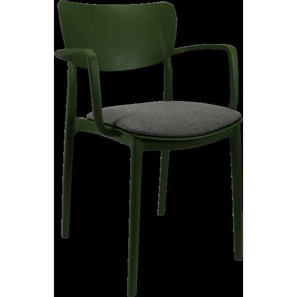 Siesta Lisa Arm Chair - Olive Green with Anthracite Fabric Cushion