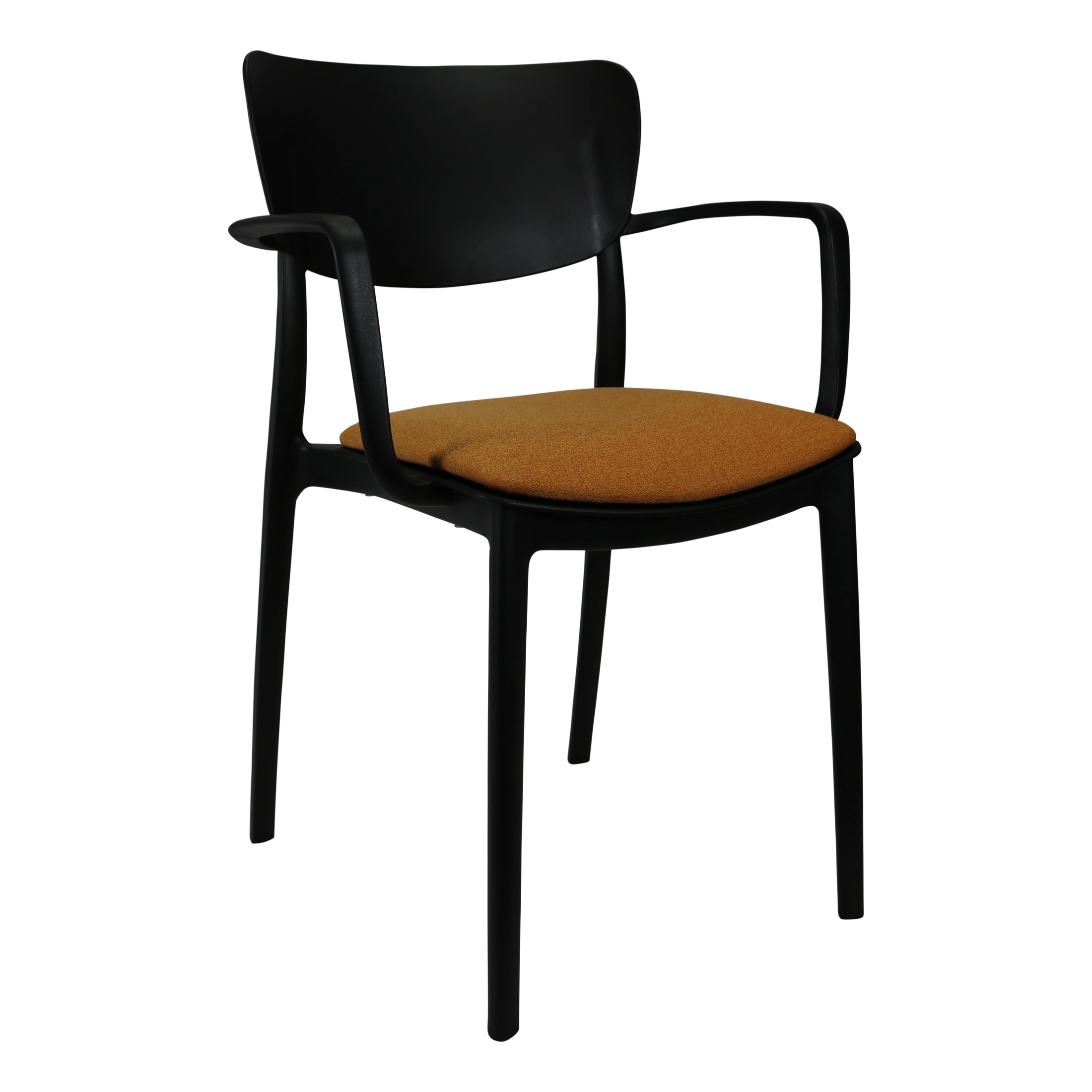 Siesta Lisa Arm Chair - Black with Orange Fabric Cushion