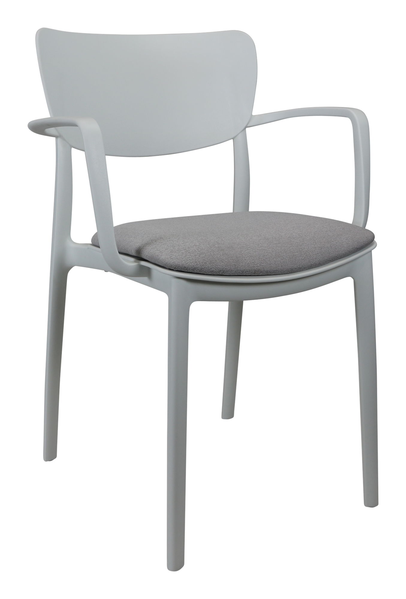 Siesta Lisa Arm Chair - White with Taupe Fabric Cushion