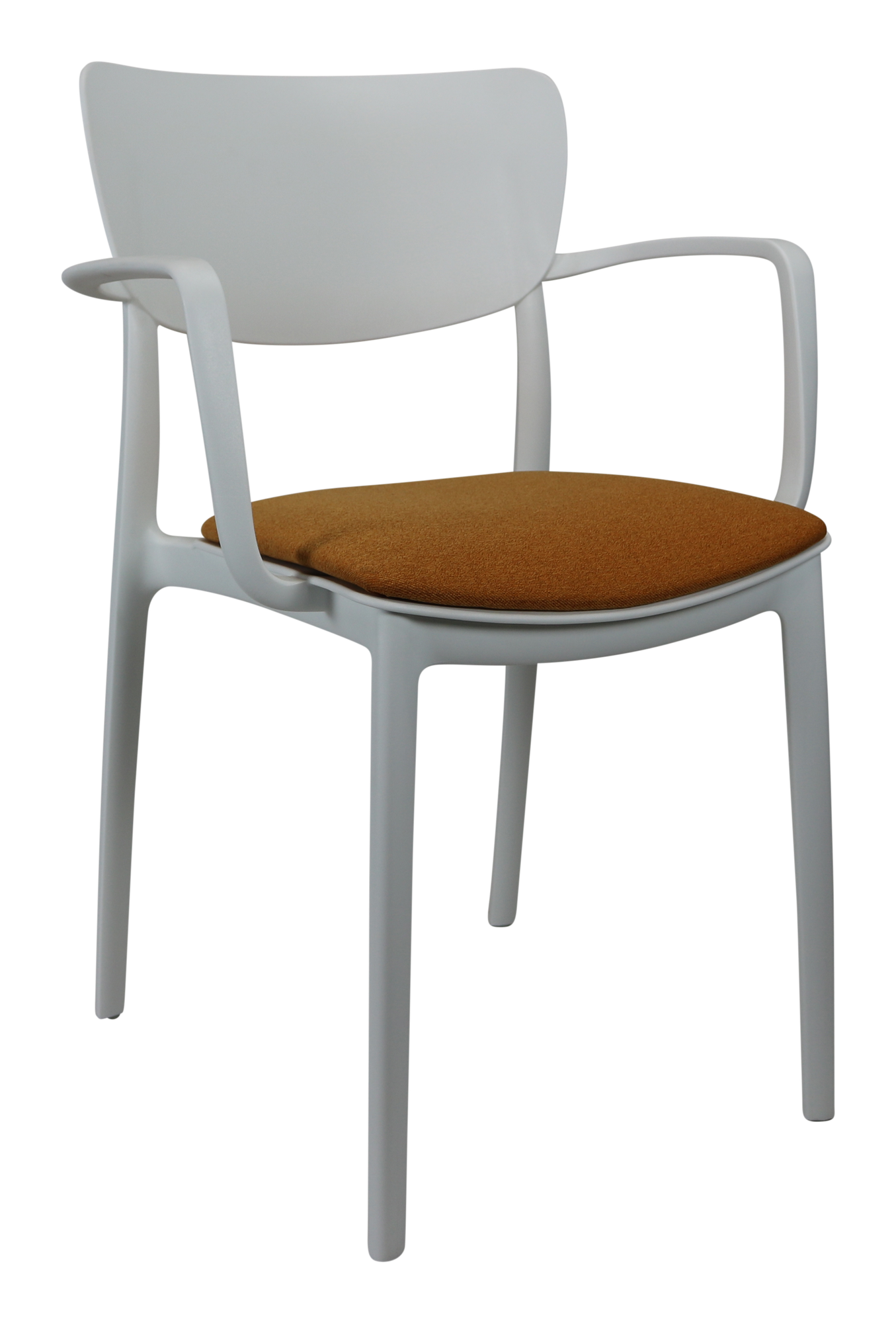 Siesta Lisa Arm Chair - White with Orange Fabric Cushion