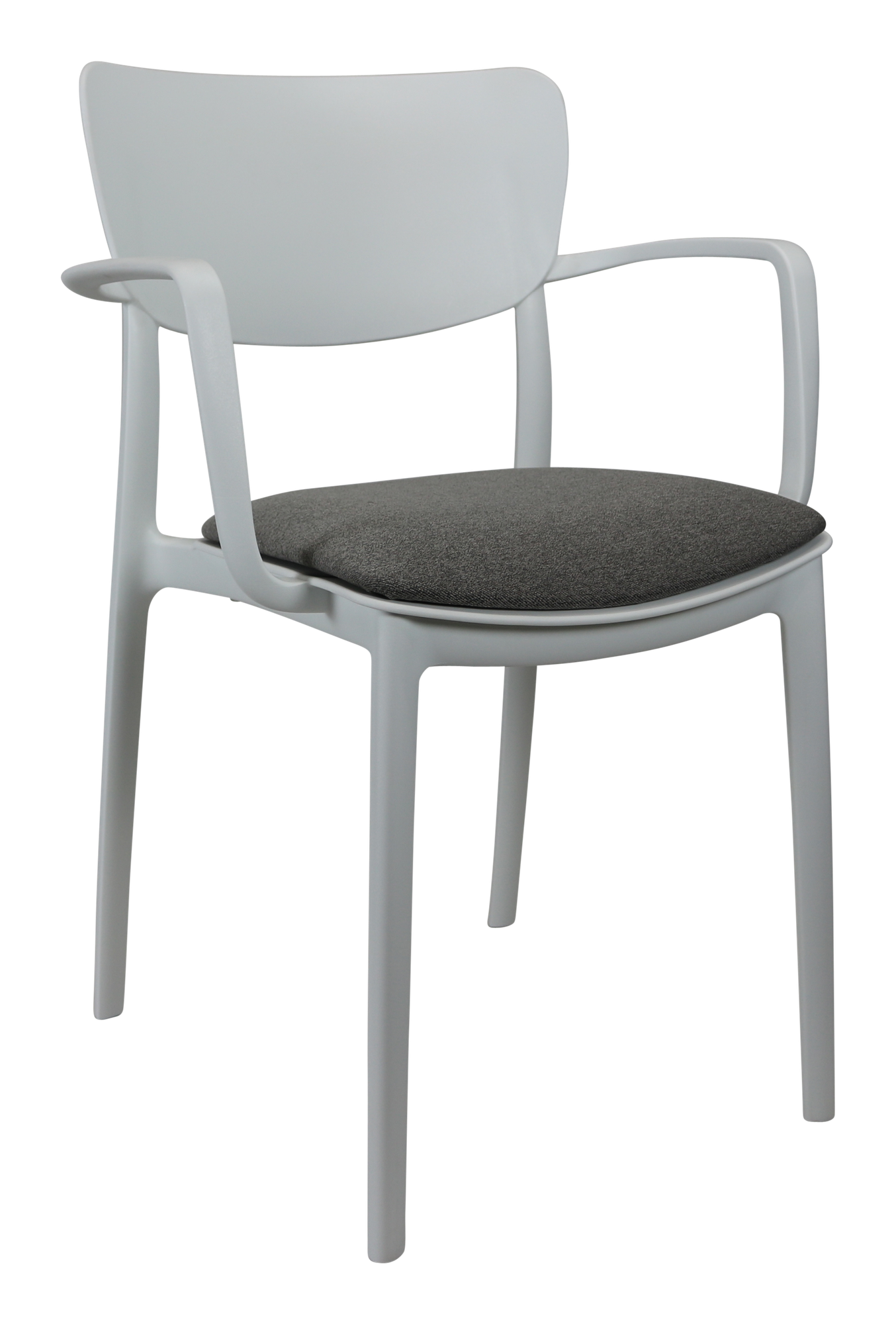 Siesta Lisa Arm Chair - White with Anthracite Fabric Cushion