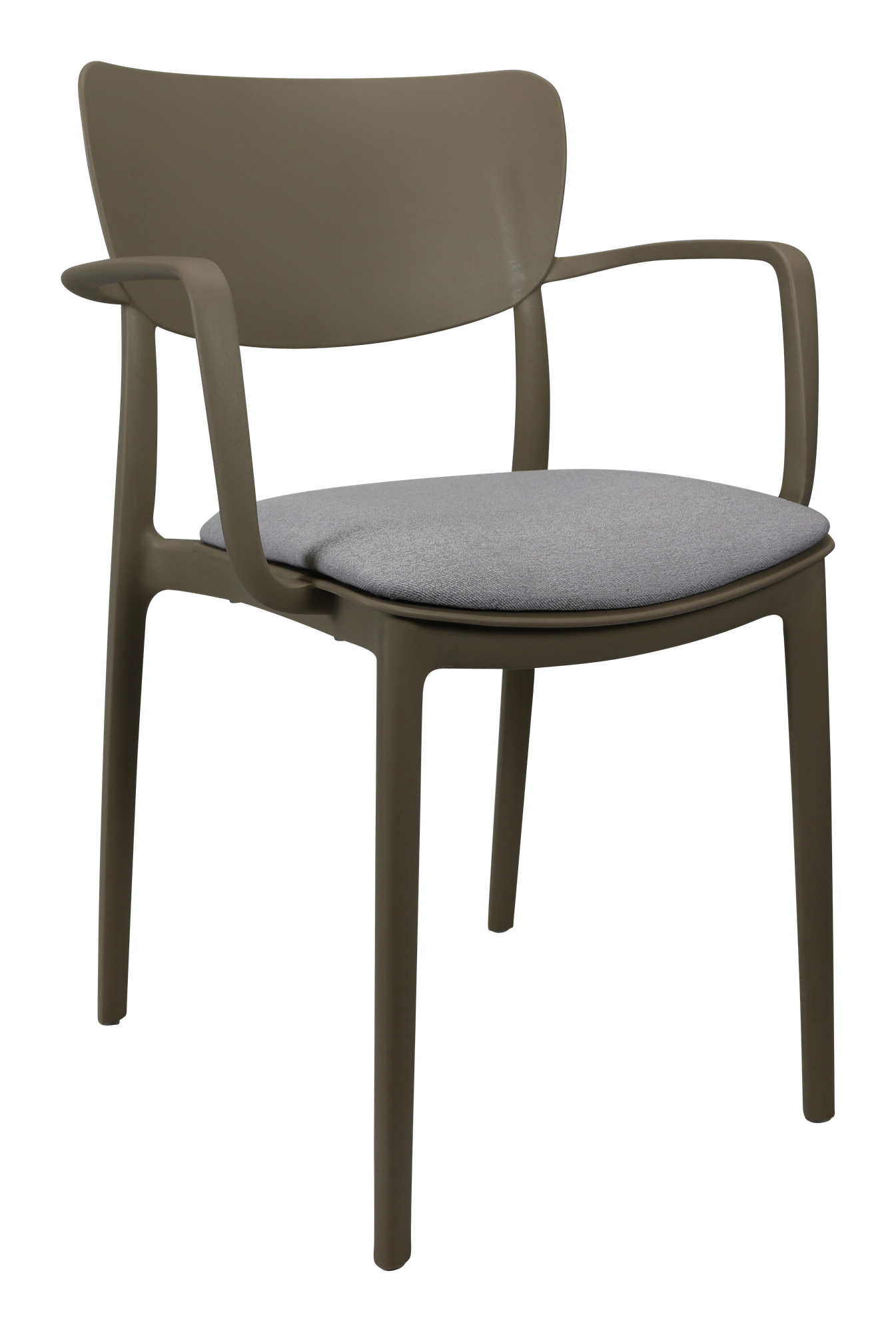 Siesta Lisa Arm Chair - Taupe with Light Grey Fabric Cushion