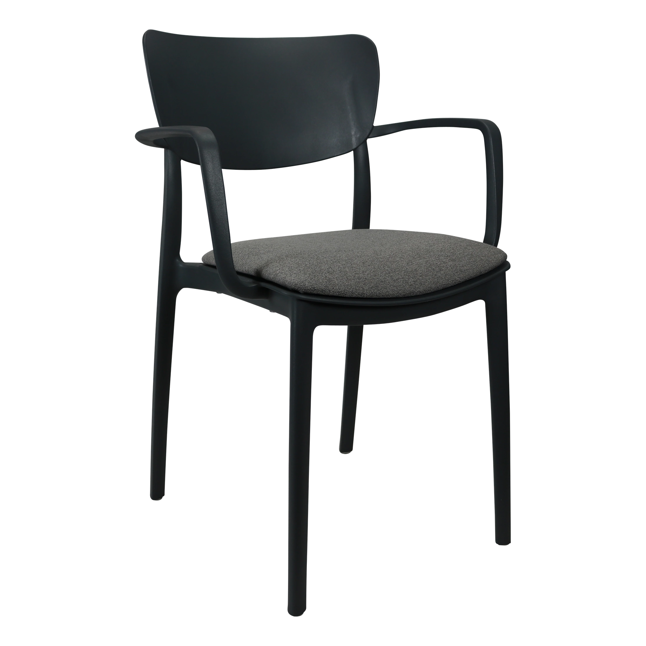 Siesta Lisa Arm Chair - Anthracite with Taupe Fabric Cushion
